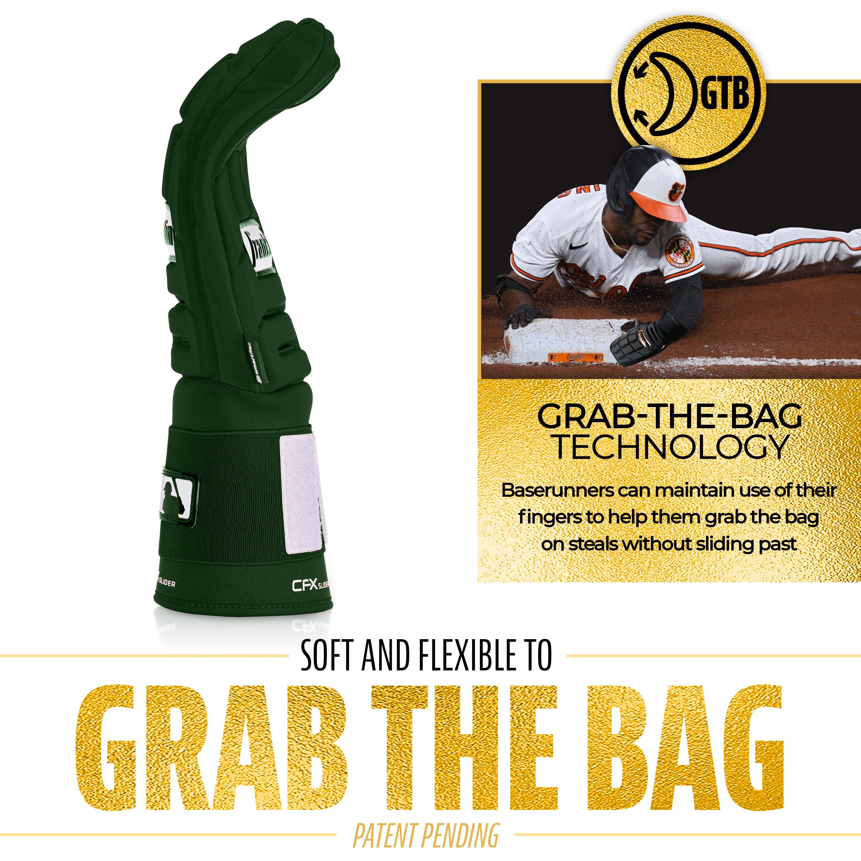 Franklin Sports MLB Adult CFX Slider PRT Protective Sliding Glove - Forrest Green - FOREST GREEN Thumbnail View 4