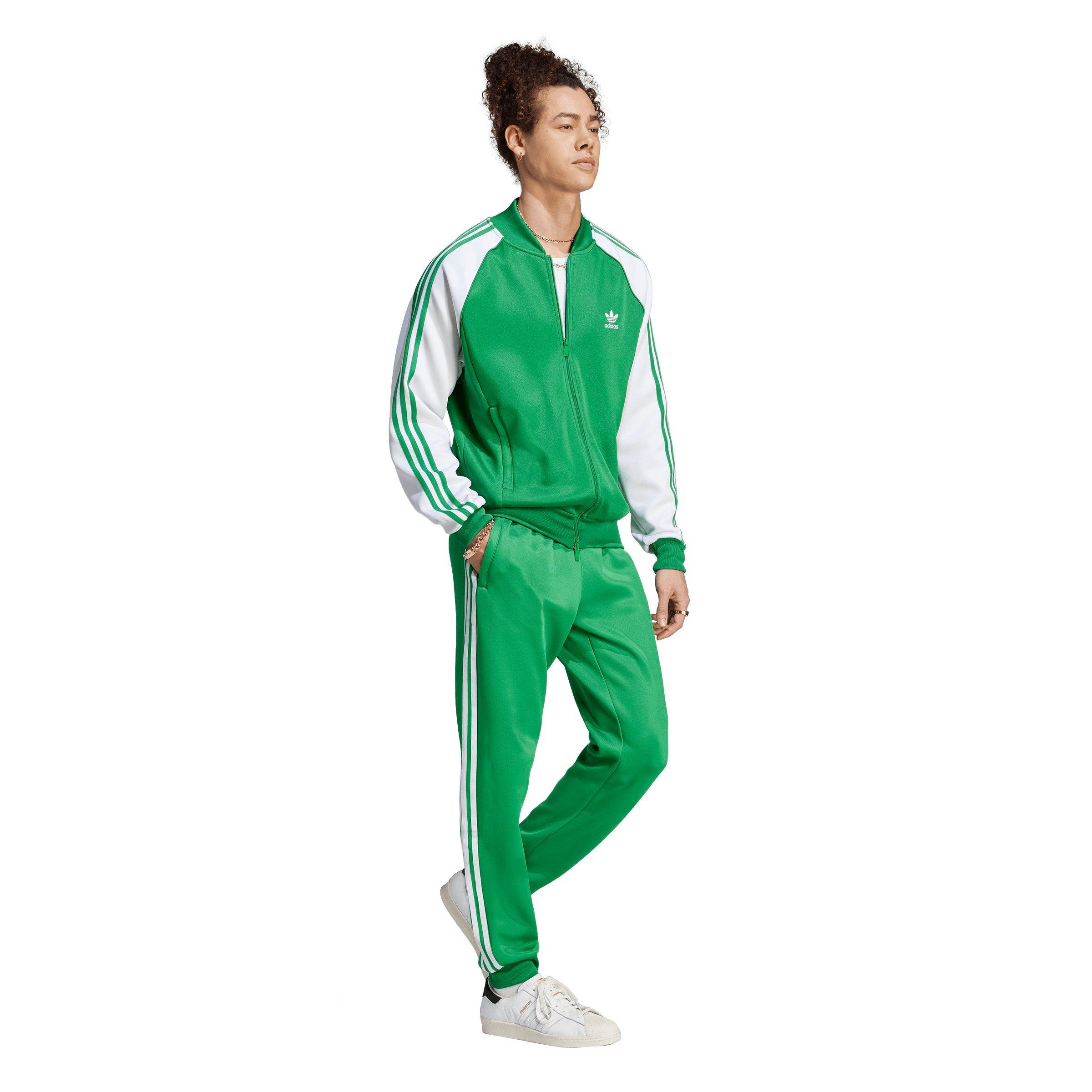 green adidas sst track pants