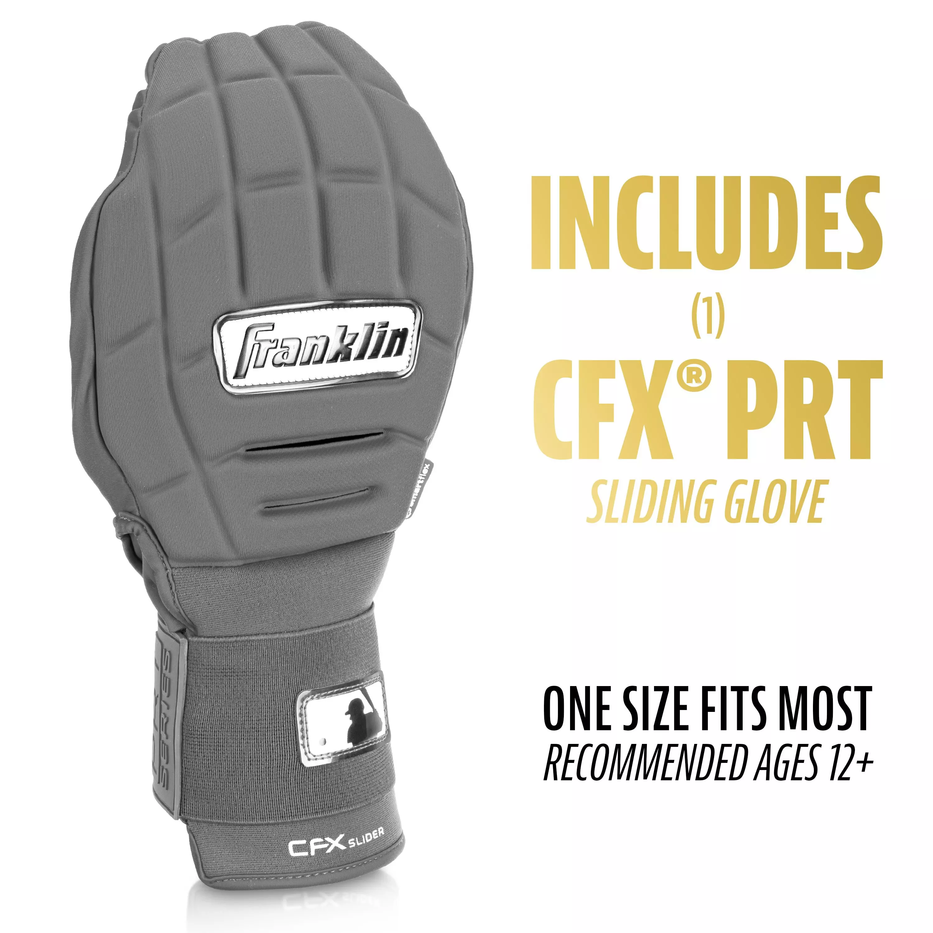 Franklin Sports MLB Adult CFX Slider PRT Protective Sliding Glove - Grey - GREY
