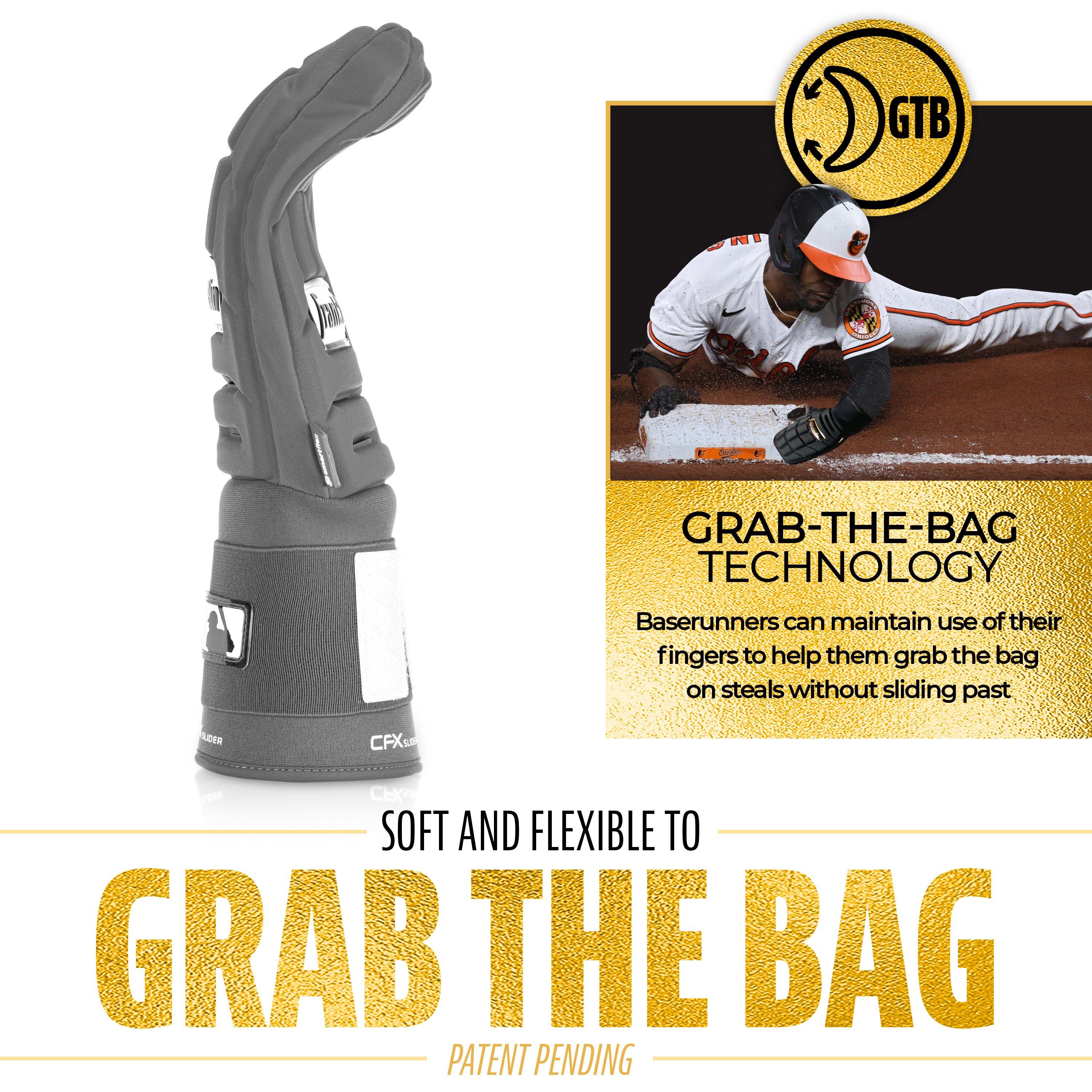 Franklin Sports MLB Adult CFX Slider PRT Protective Sliding Glove - Grey - GREY Thumbnail View 4