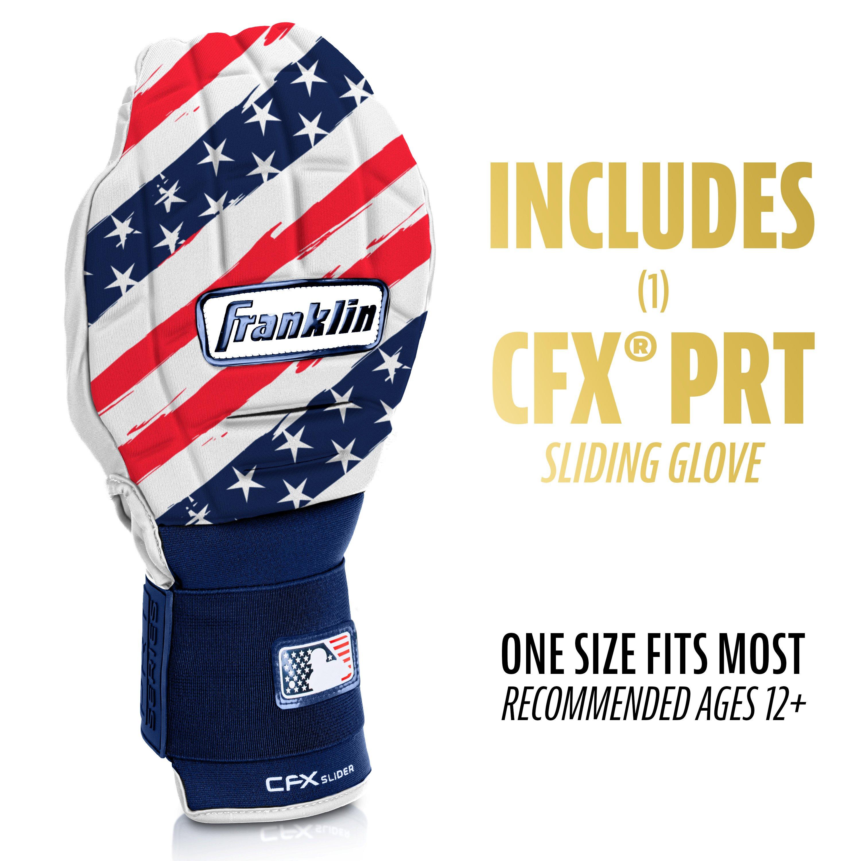 Franklin Sports MLB Adult CFX Slider PRT Protective Sliding Glove - Red/White/Blue - RED/WHITE/BLUE Thumbnail View 2