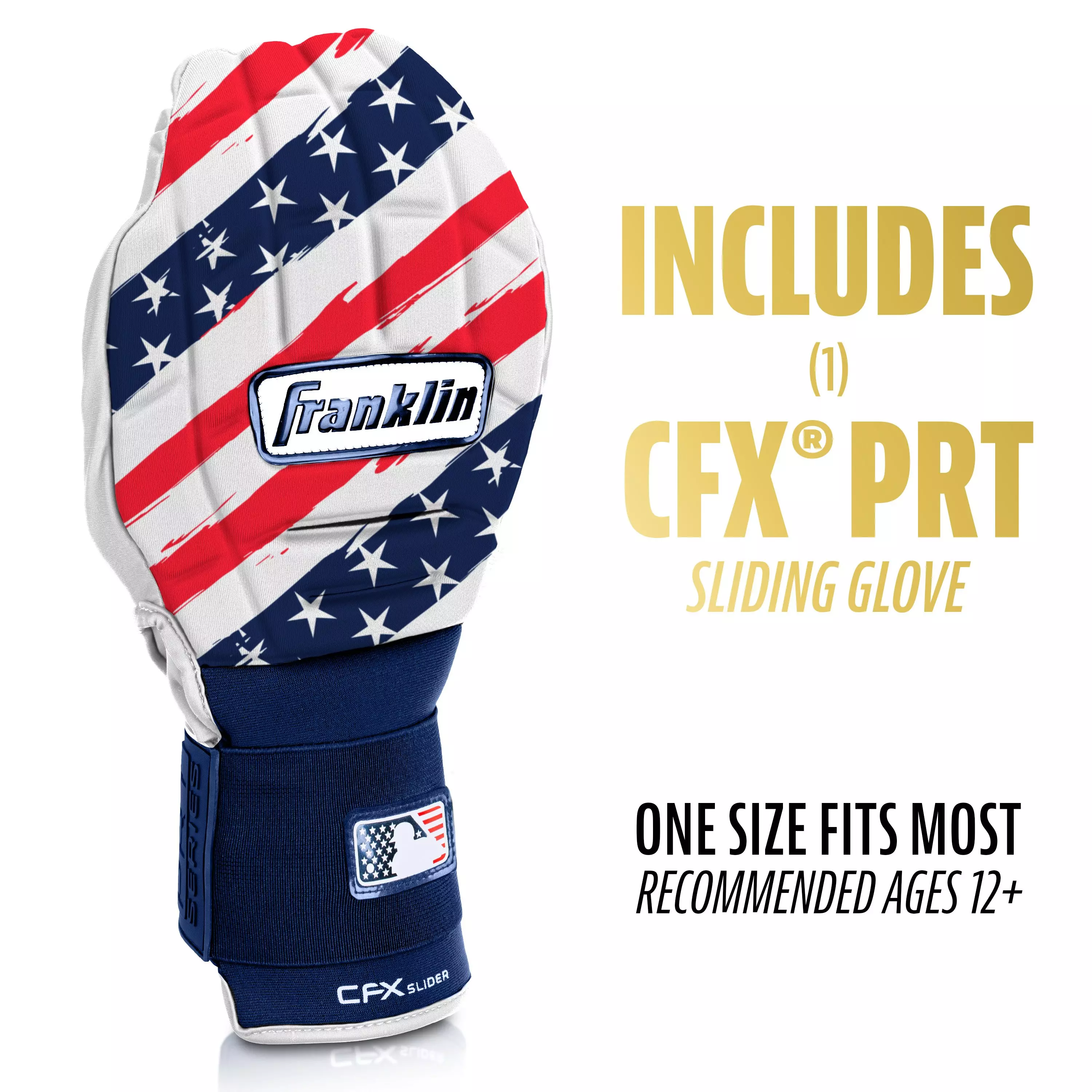 Franklin Sports MLB Adult CFX Slider PRT Protective Sliding Glove - Red/White/Blue - RED/WHITE/BLUE