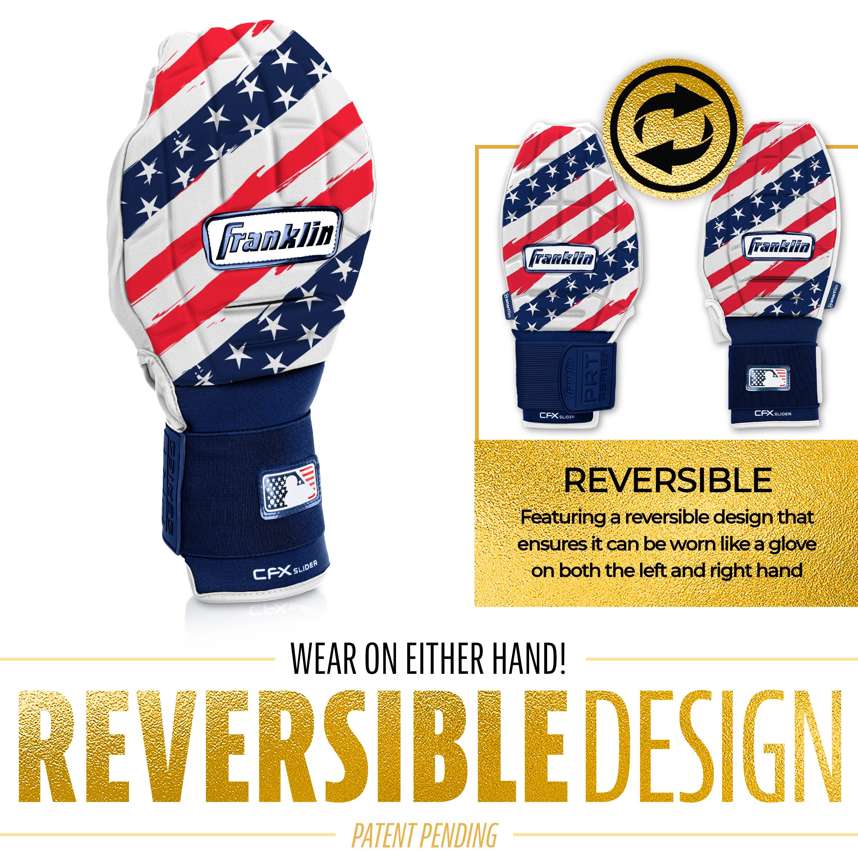 Franklin Sports MLB Adult CFX Slider PRT Protective Sliding Glove - Red/White/Blue - RED/WHITE/BLUE Thumbnail View 3