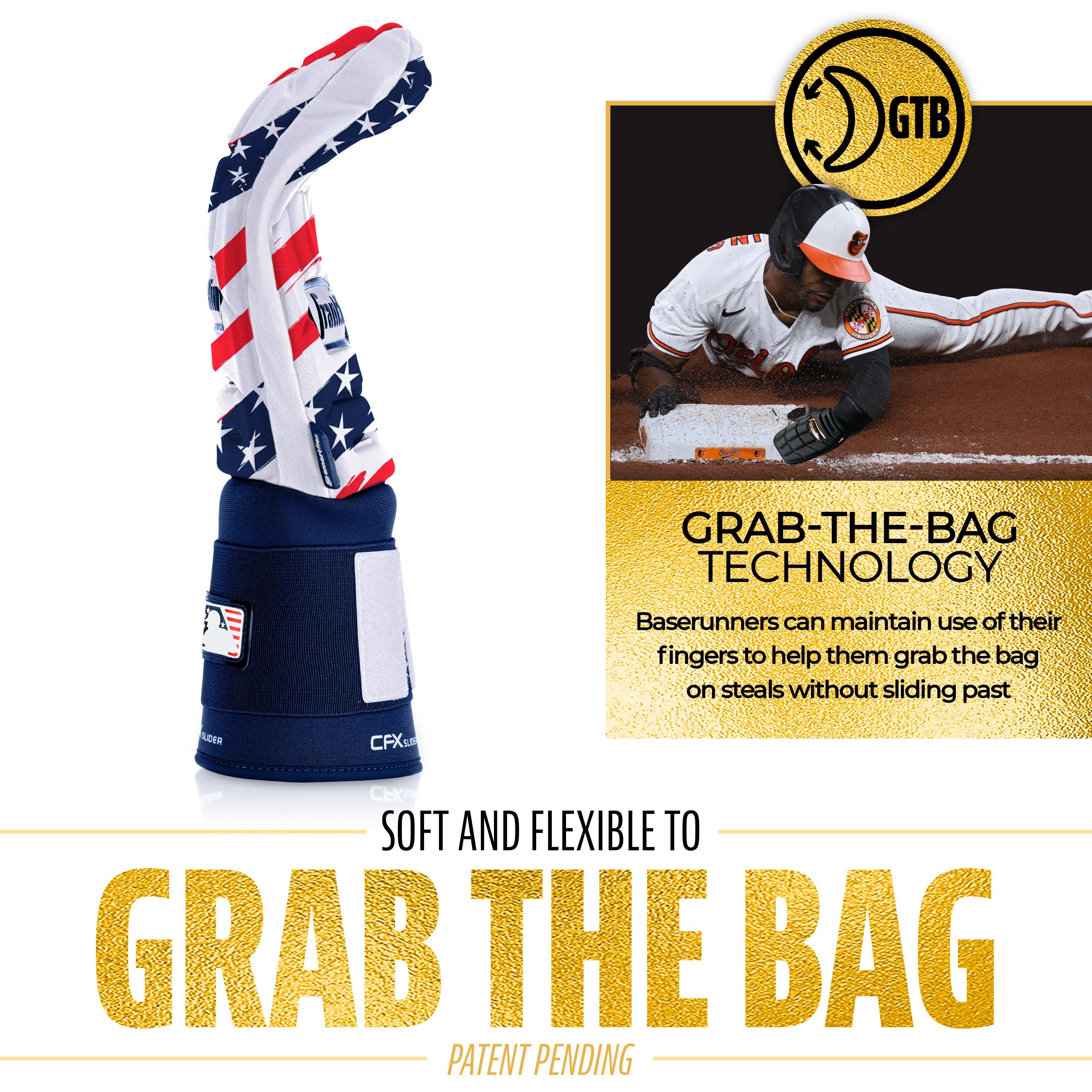 Franklin Sports MLB Adult CFX Slider PRT Protective Sliding Glove - Red/White/Blue - RED/WHITE/BLUE Thumbnail View 4