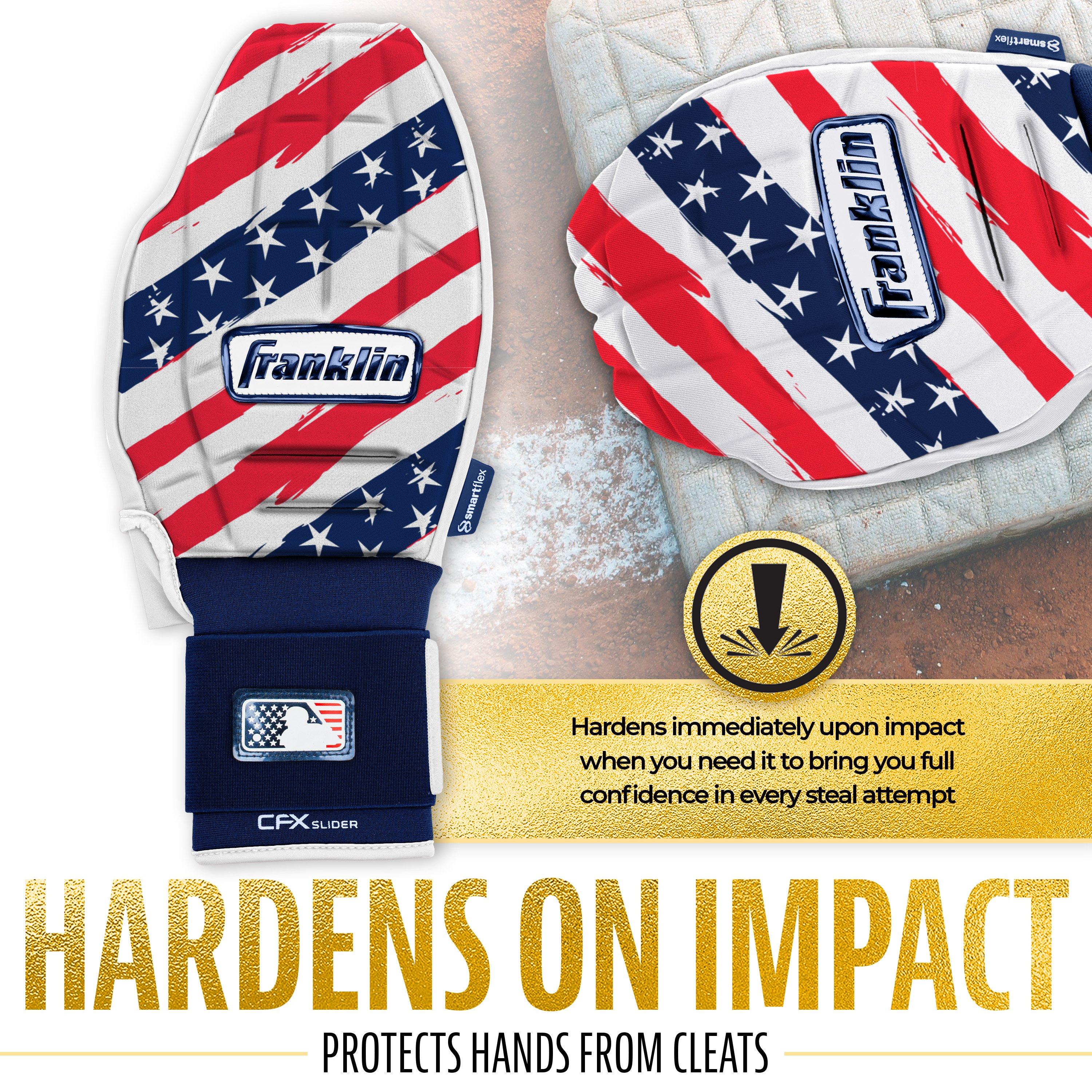 Franklin Sports MLB Adult CFX Slider PRT Protective Sliding Glove - Red/White/Blue - RED/WHITE/BLUE Thumbnail View 6