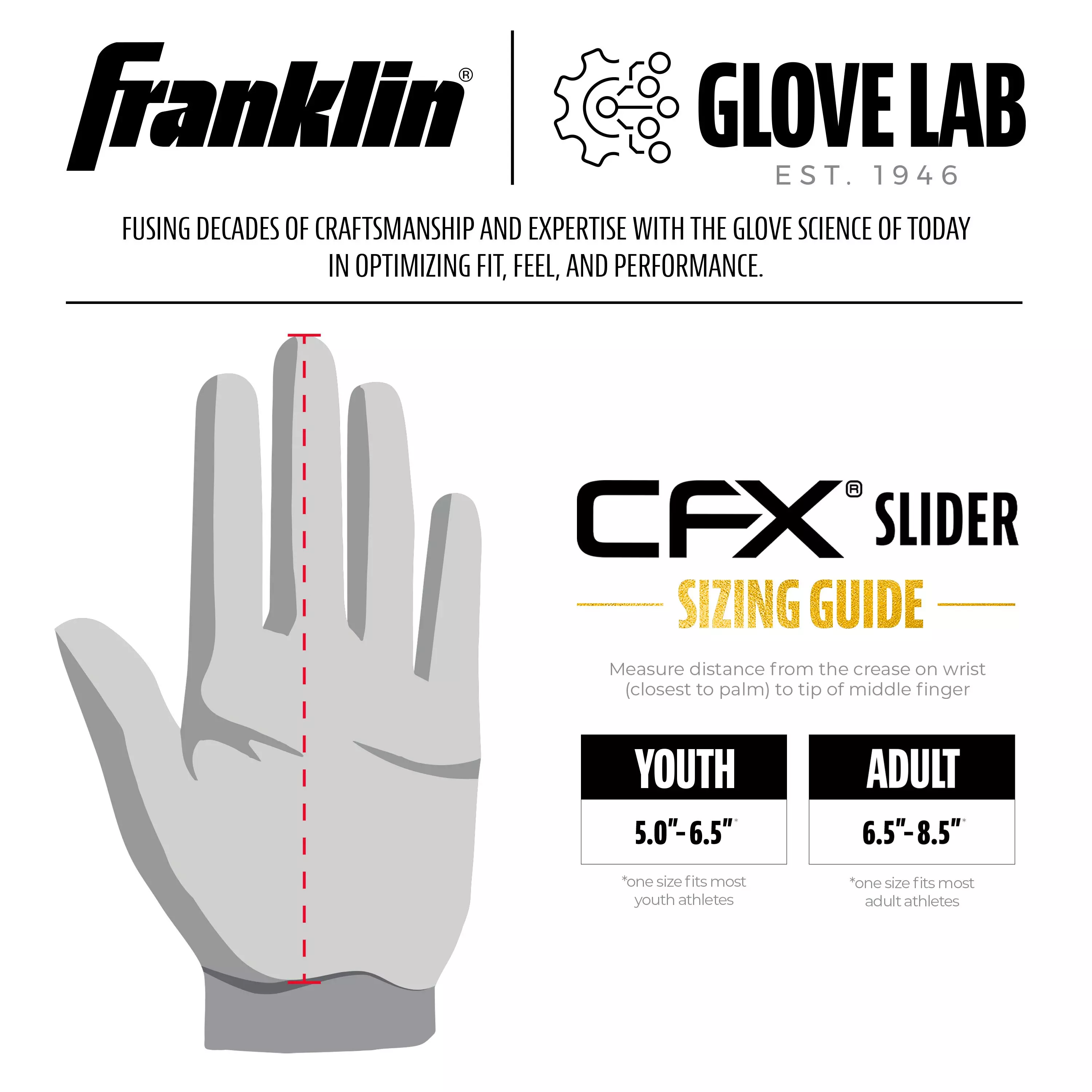 Franklin Sports MLB Adult CFX Slider PRT Protective Sliding Glove - Red/White/Blue - RED/WHITE/BLUE