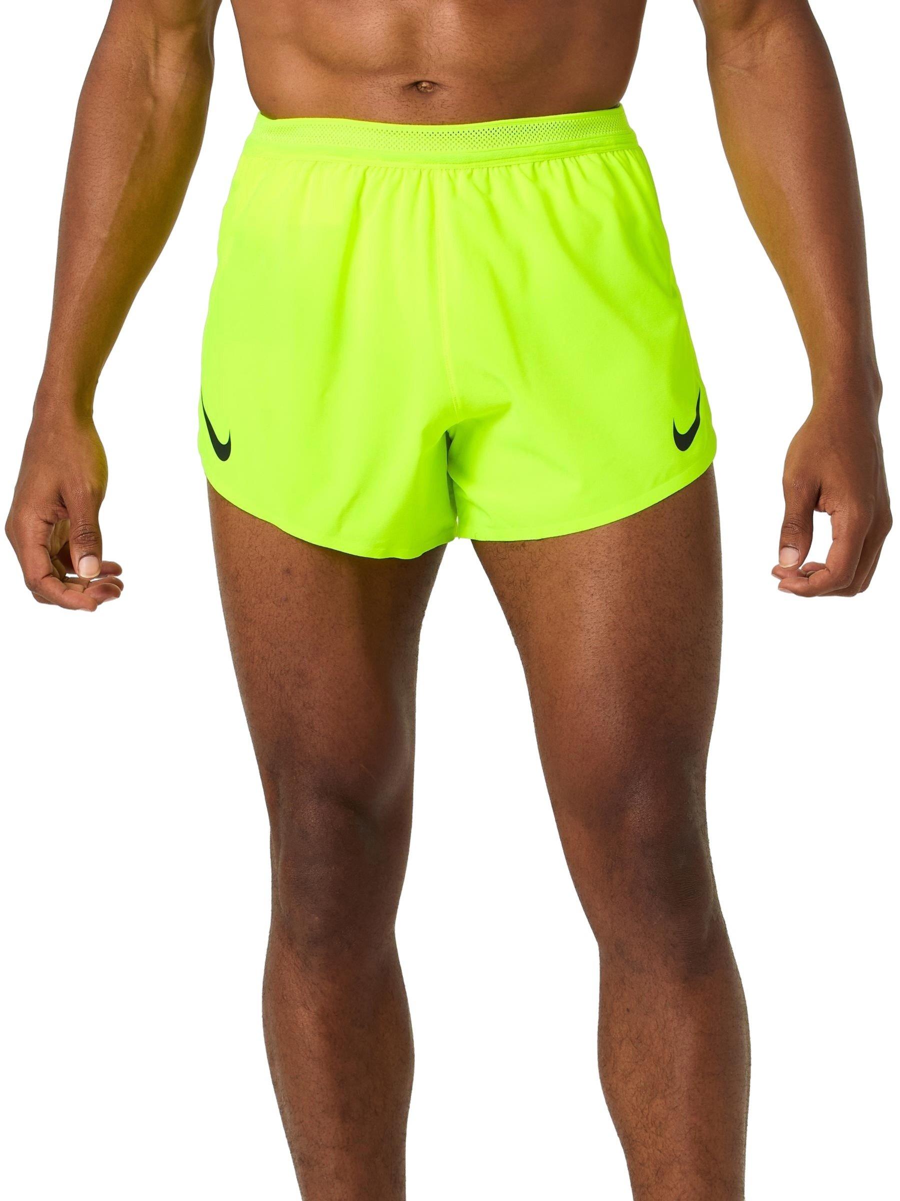 Nike Men's AeroSwift Dri-FIT ADV 4" Brief-Lined Running Shorts - YELLOW Thumbnail View 1