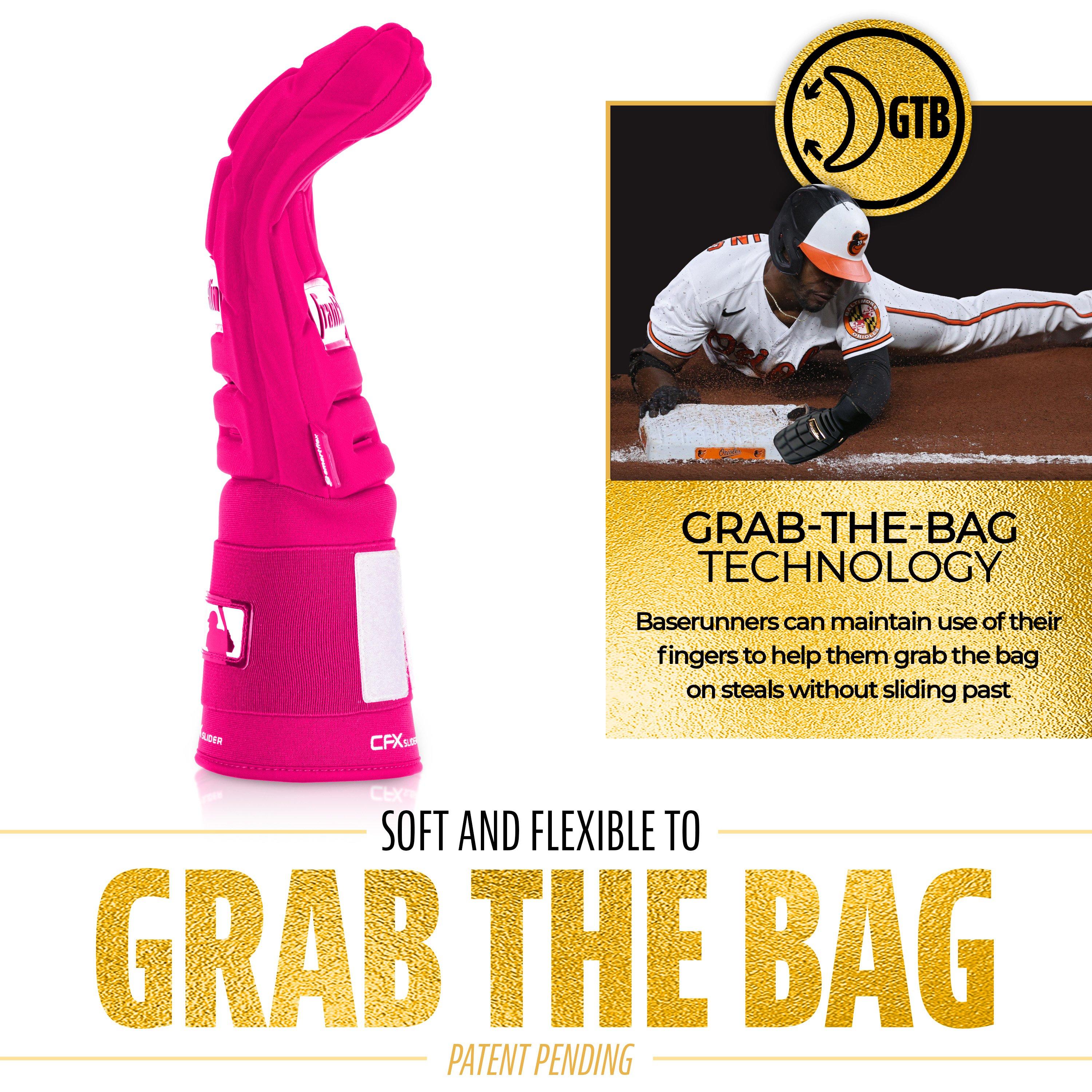 Franklin Sports MLB Adult CFX Slider PRT Protective Sliding Glove - Pink - PINK Thumbnail View 4