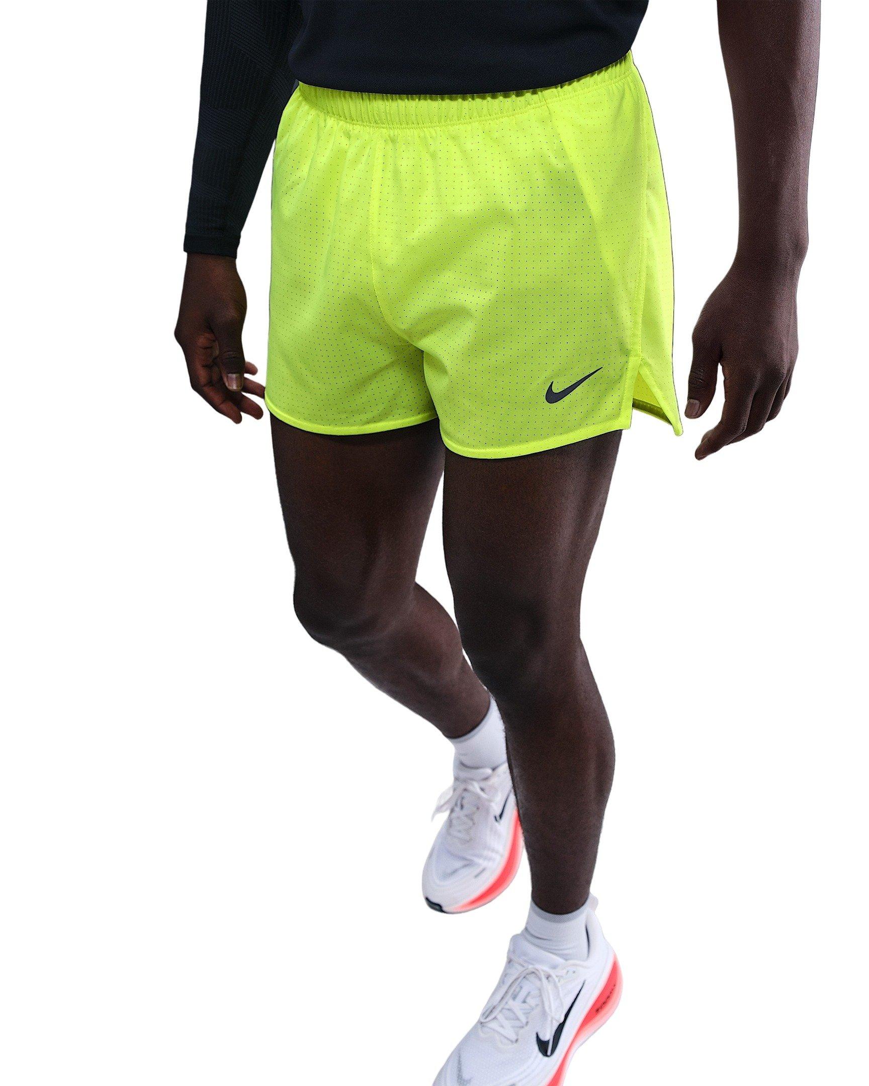 Nike Men's Fast Dri-FIT 3" Brief-Lined Running Shorts -Yellow - YELLOW Thumbnail View 1