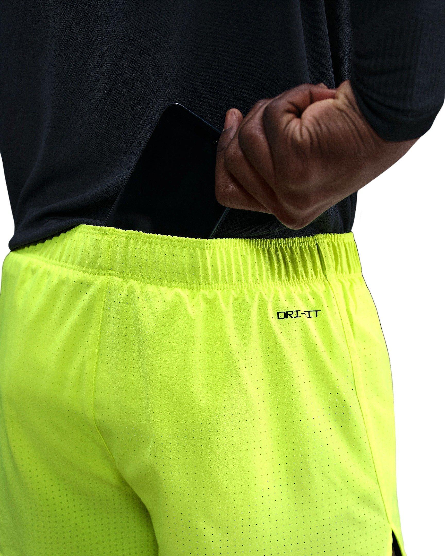 Nike Men's Fast Dri-FIT 3" Brief-Lined Running Shorts -Yellow - YELLOW Thumbnail View 3