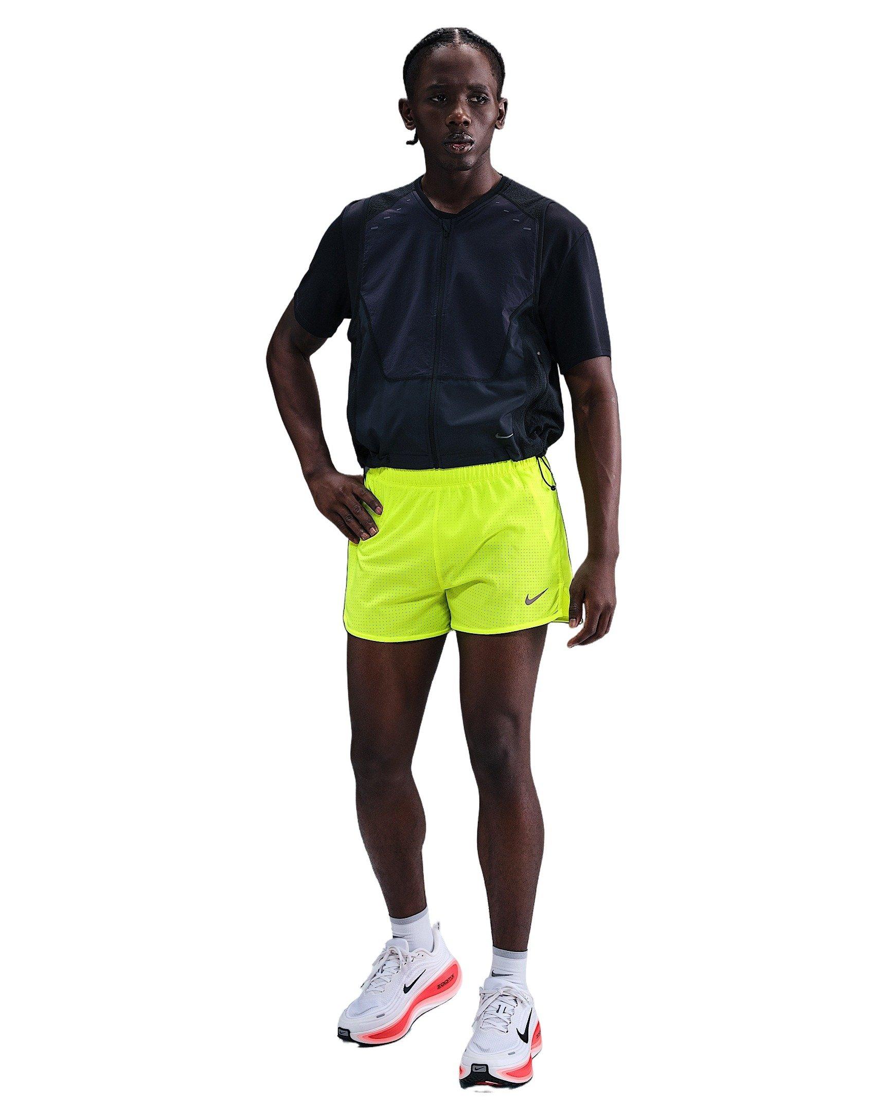 Nike Men's Fast Dri-FIT 3" Brief-Lined Running Shorts -Yellow - YELLOW Thumbnail View 5