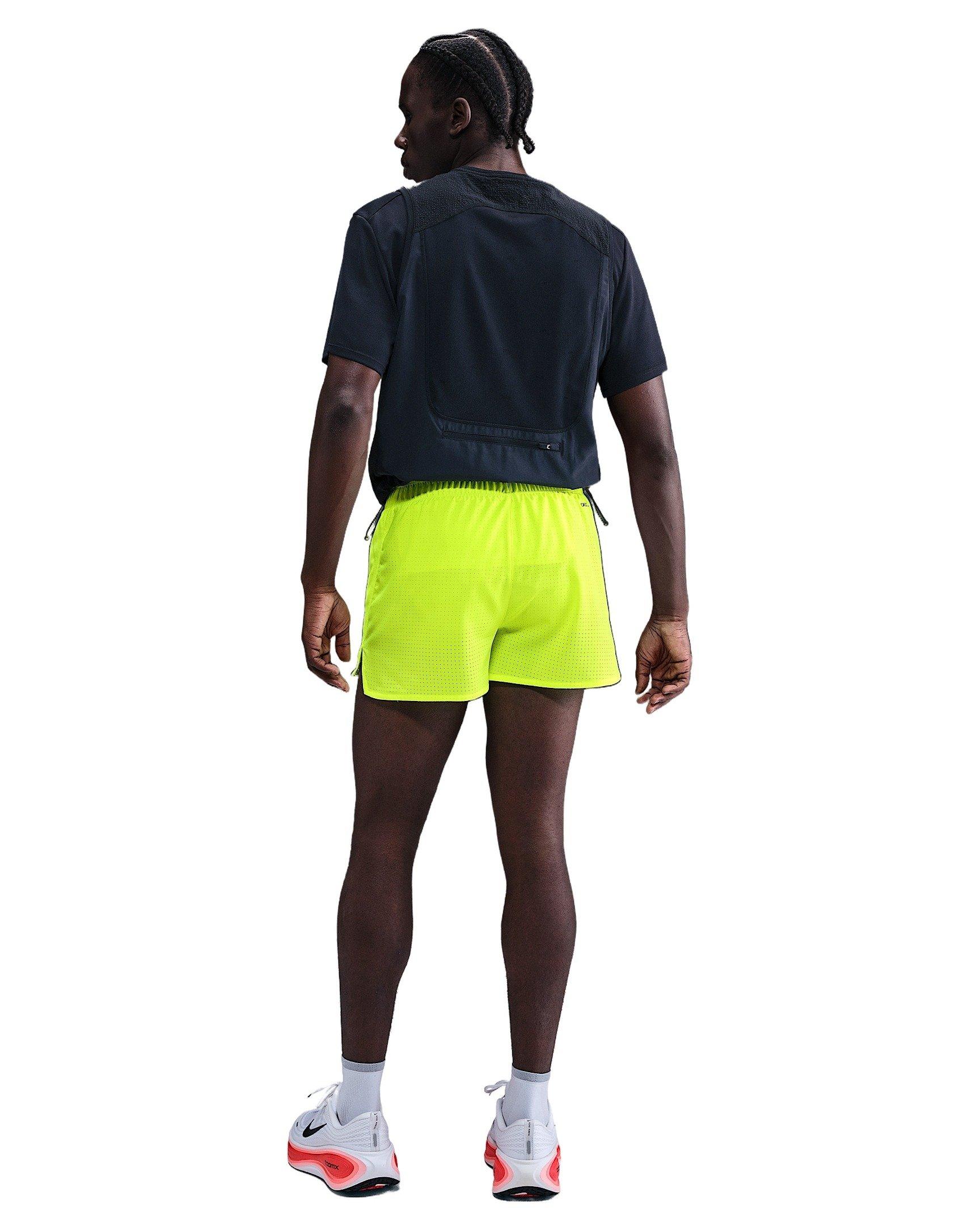 Nike Men's Fast Dri-FIT 3" Brief-Lined Running Shorts -Yellow - YELLOW Thumbnail View 6