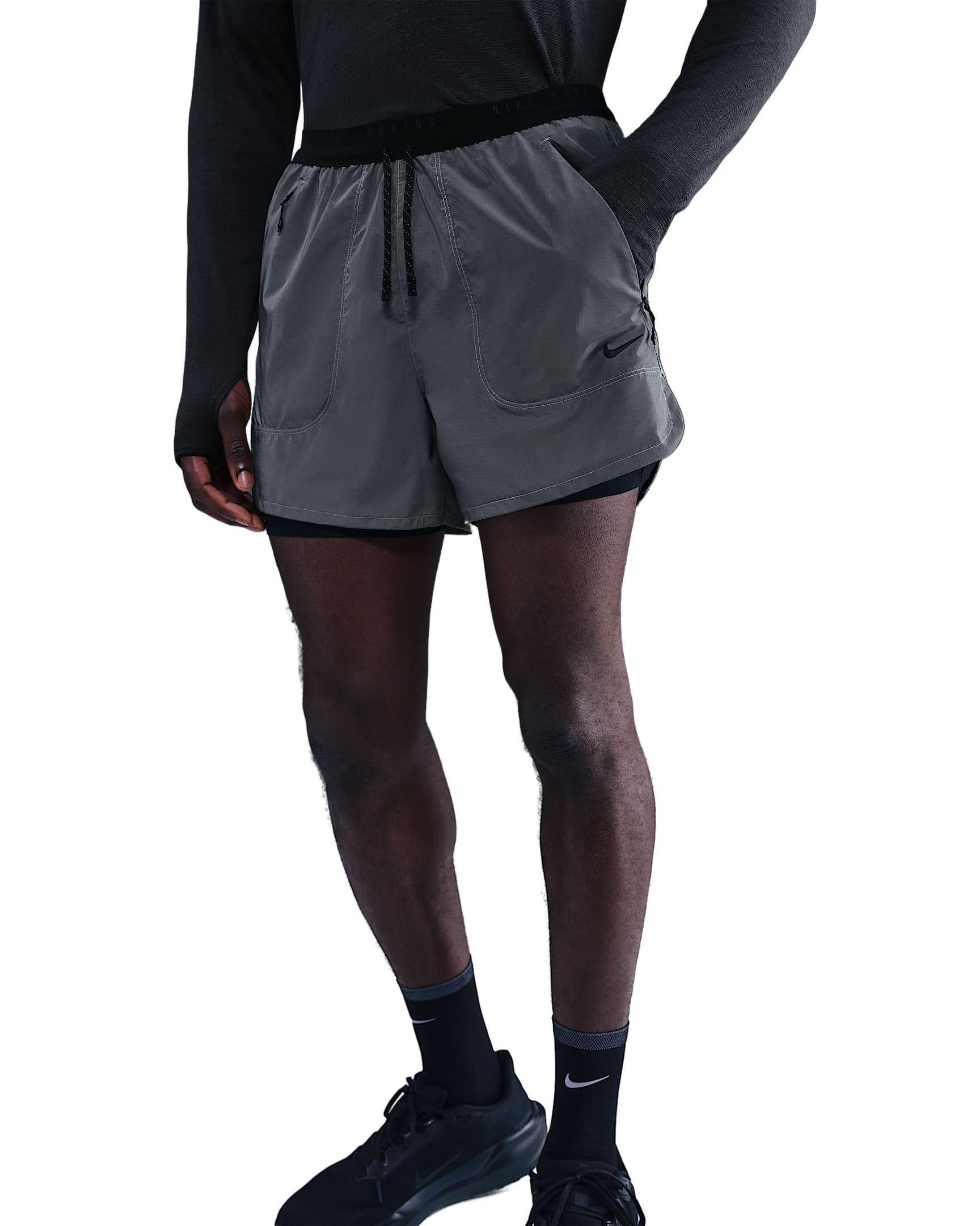 Nike Men's 4" 2-in-1 Reflective Running Shorts -Black - BLACK Thumbnail View 1