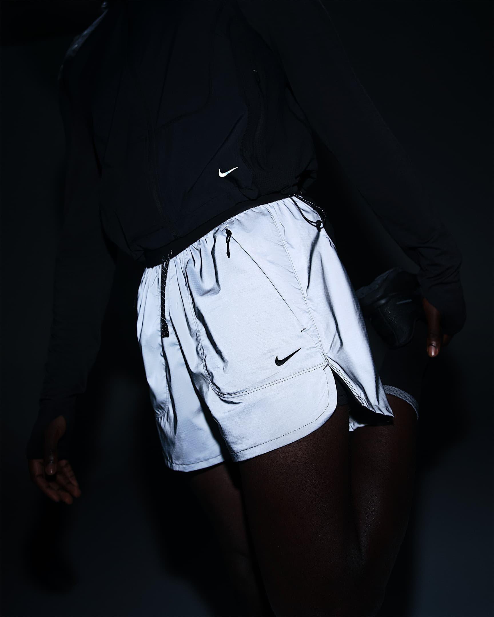 Nike Men's 4" 2-in-1 Reflective Running Shorts -Black - BLACK Thumbnail View 4