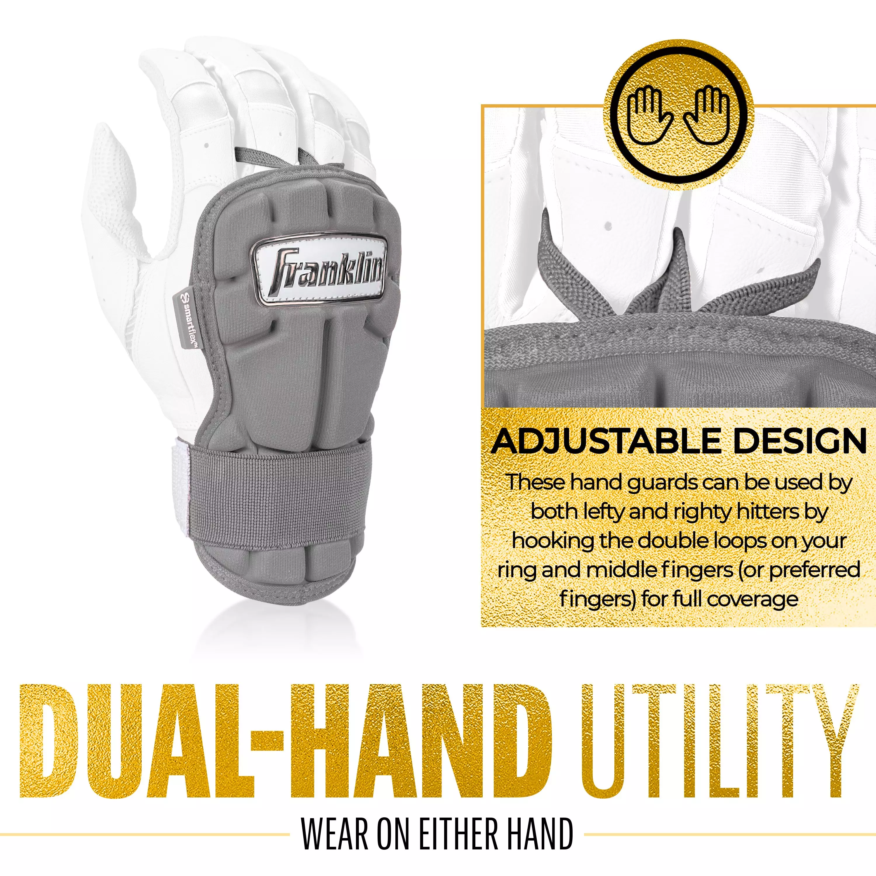 Franklin Sports PRT Protective Hand Guard LG - Grey - GREY