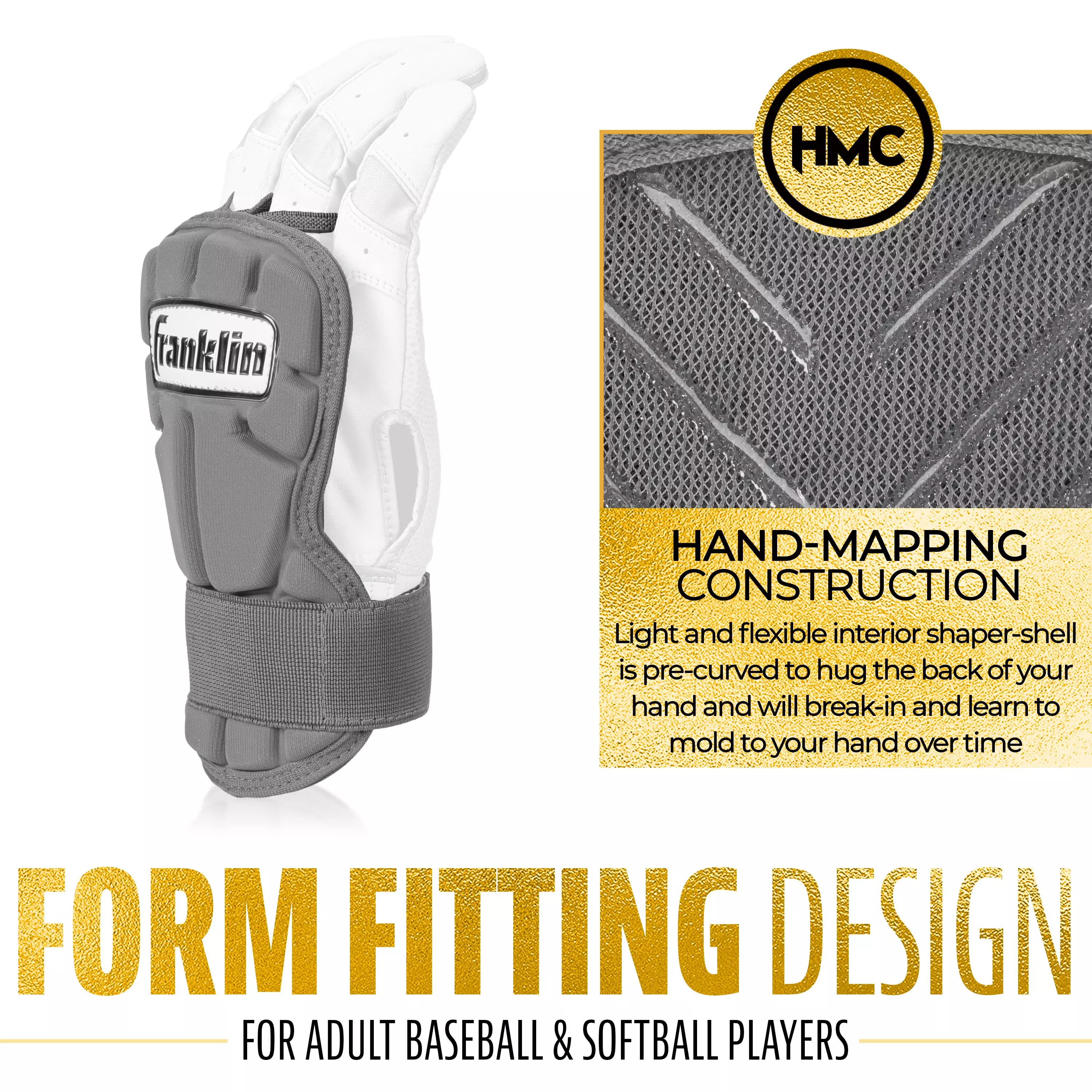 Franklin Sports PRT Protective Hand Guard LG - Grey - GREY