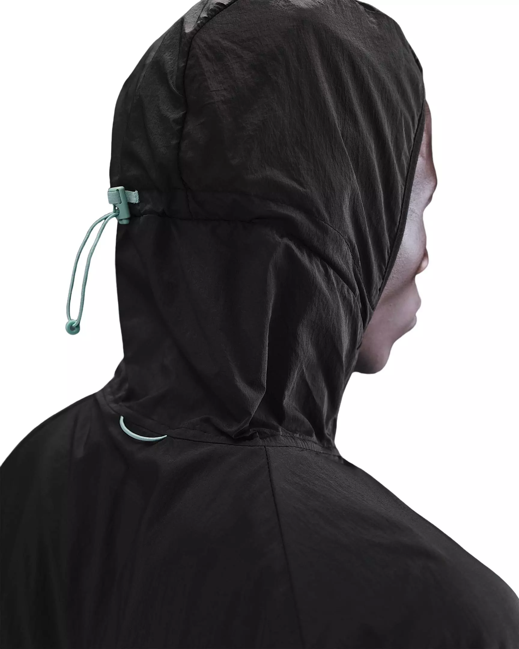 Nike Men's Stride Repel UV Running Jacket - BLACK/GREEN