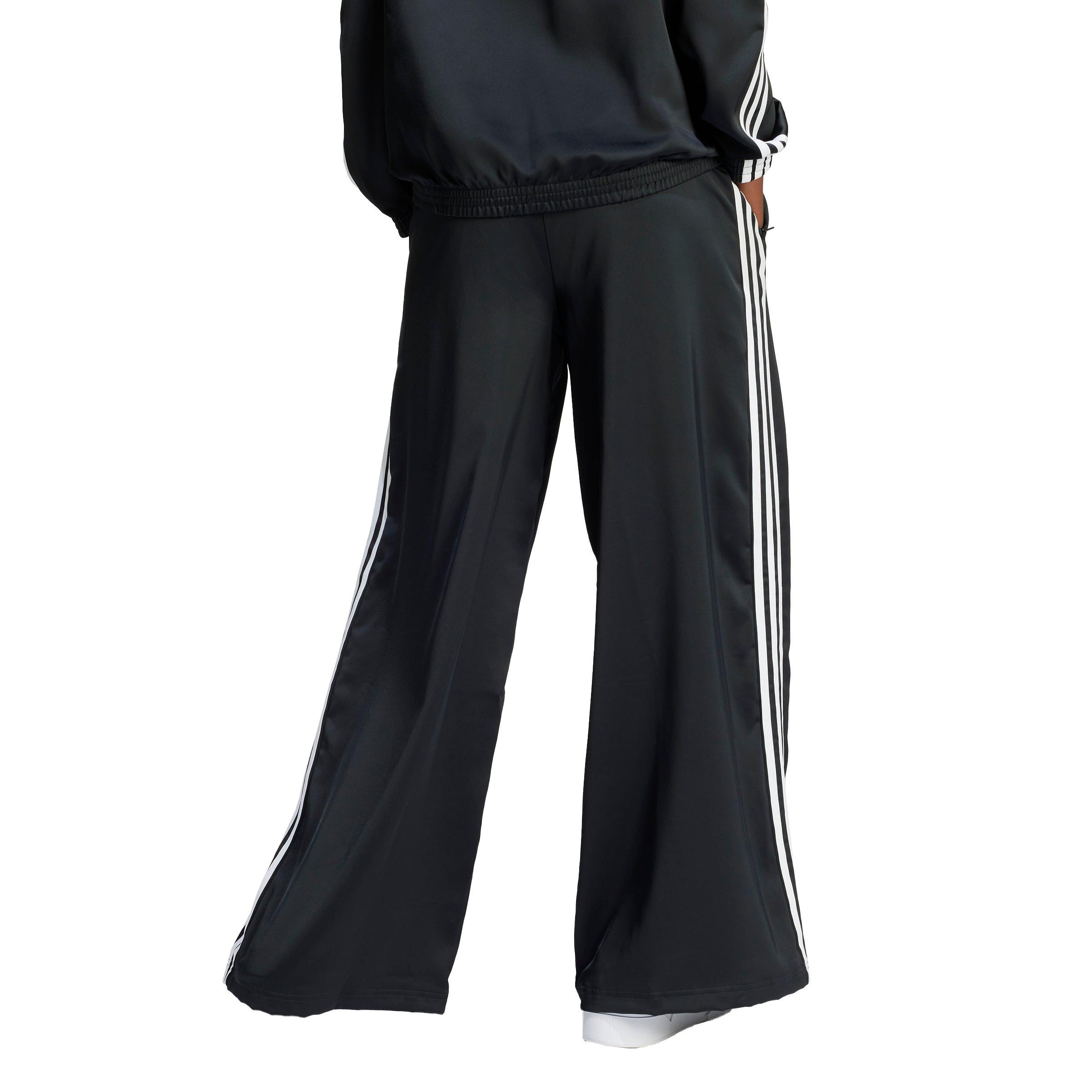 adidas Women's Originals Satin Wide Leg Track Joggers - Black/White - BLACK Thumbnail View 2