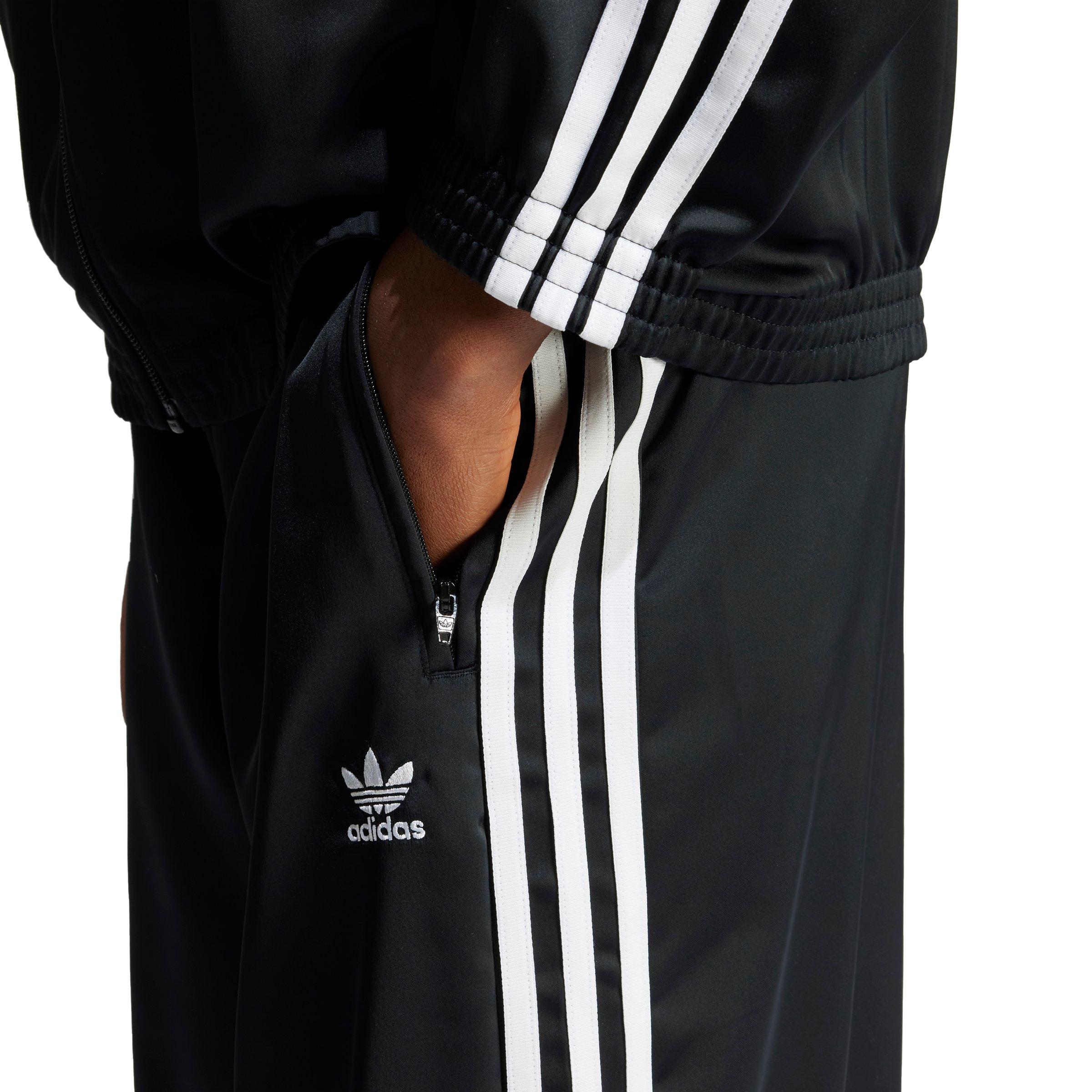 adidas Women's Originals Satin Wide Leg Track Joggers - Black/White - BLACK Thumbnail View 3