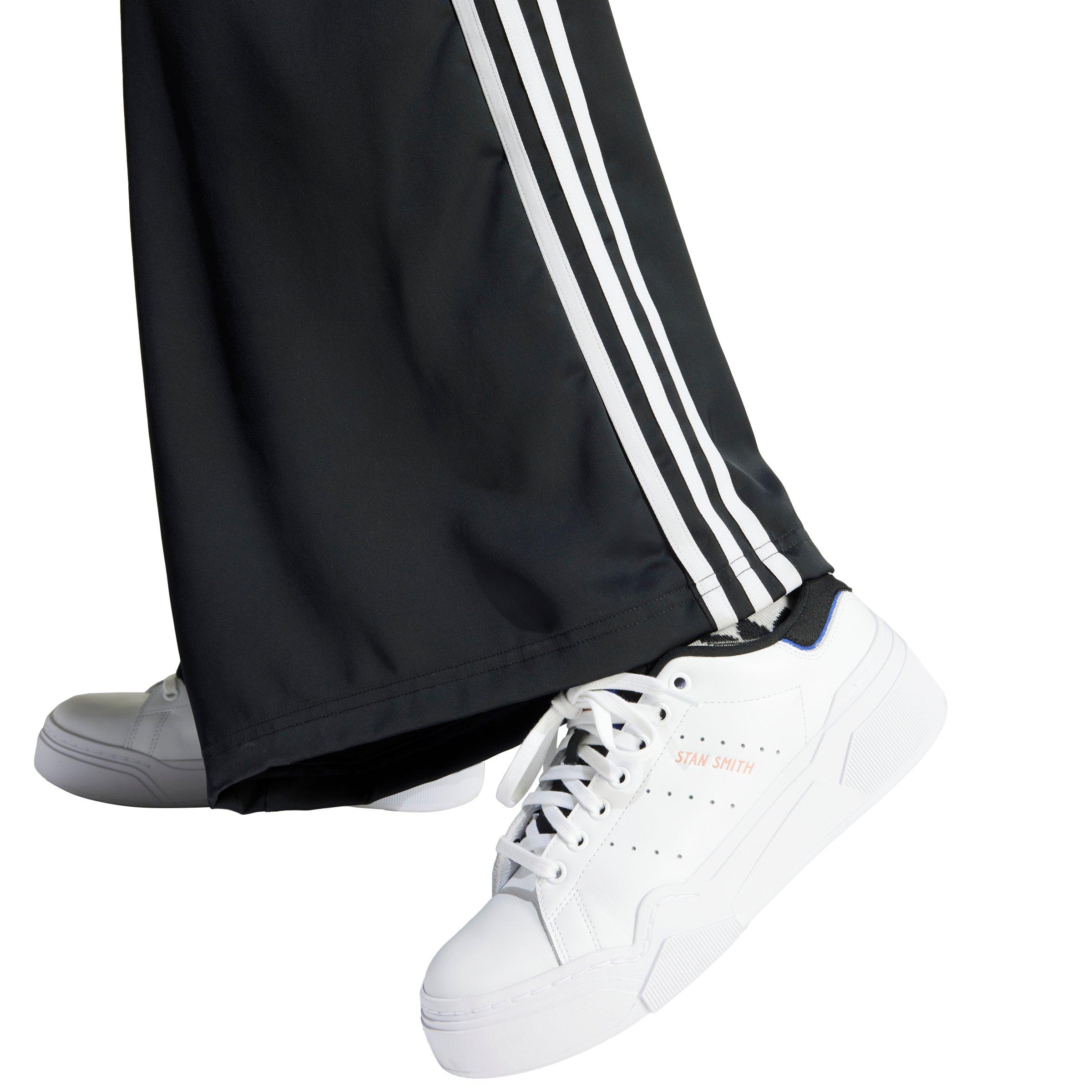 adidas Women's Originals Satin Wide Leg Track Joggers - Black/White - BLACK Thumbnail View 4