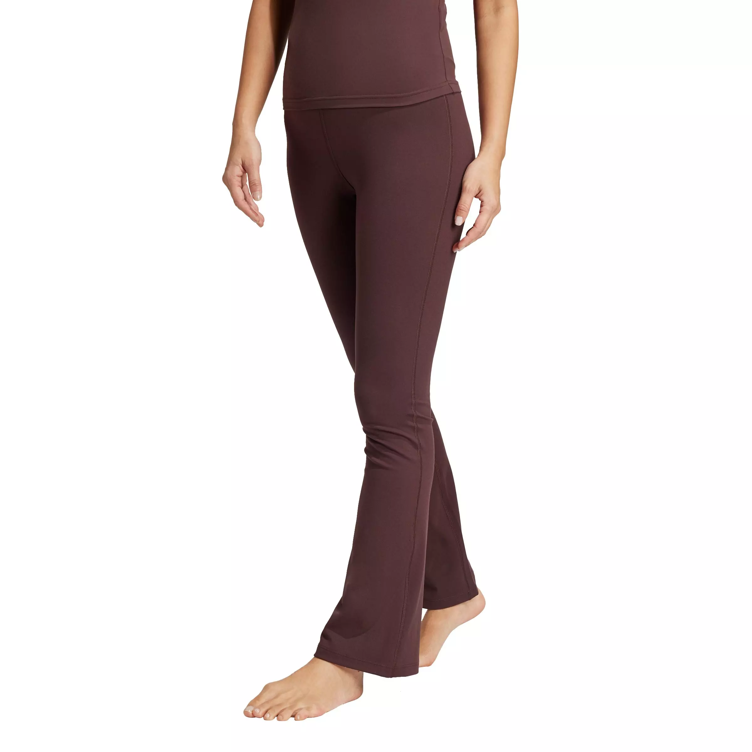 adidas Women's Flared Yoga Pants - Brown - BROWN