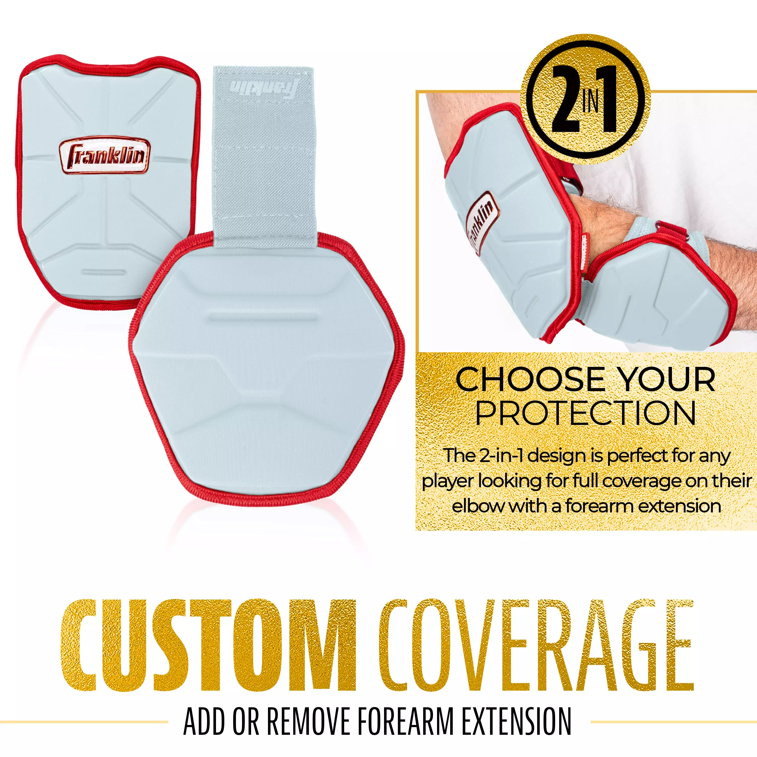 Franklin Sports Adult PRT Protective Elbow Guard - Carolina Blue - CAROLINA BLUE