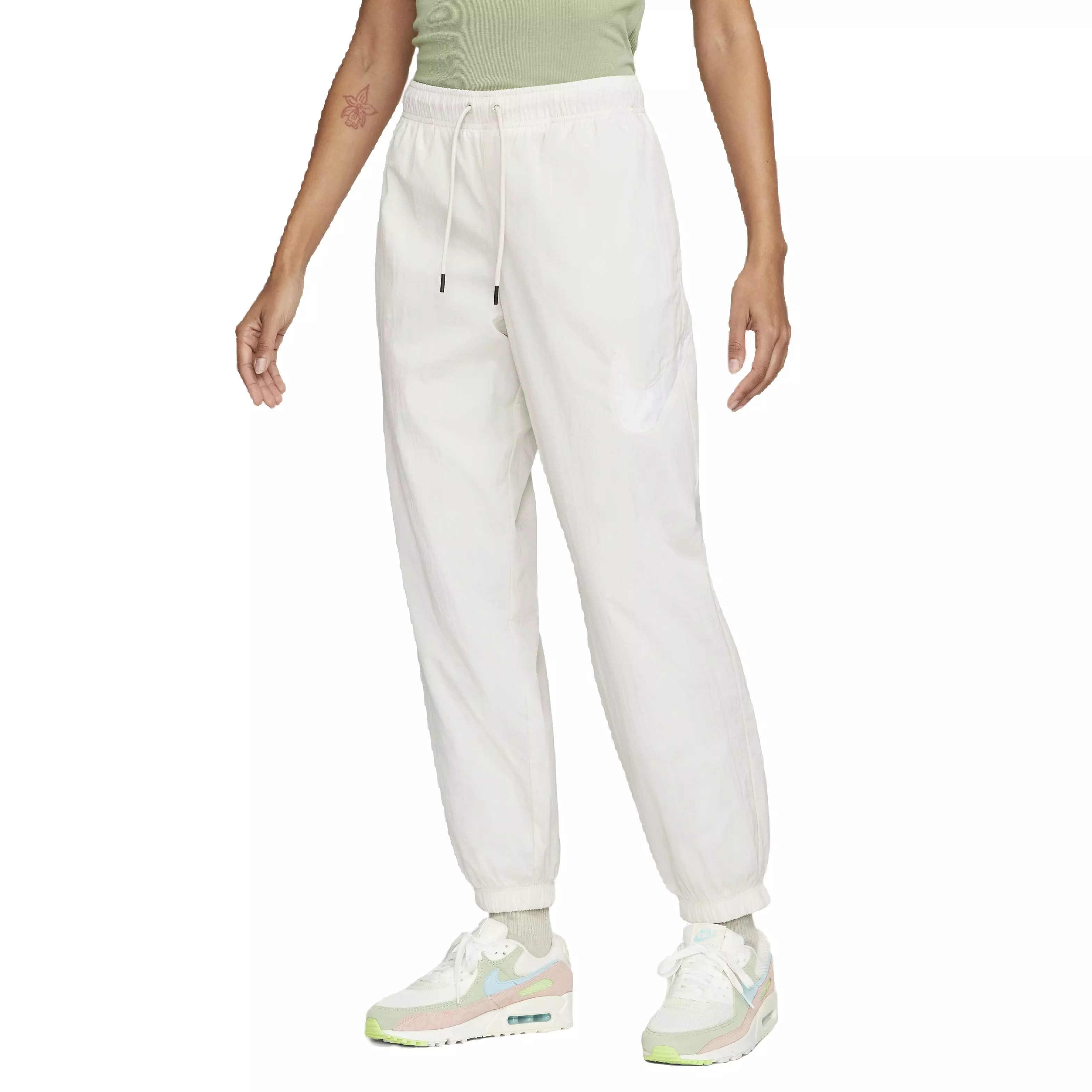 Nike Women's Sportswear Essential Woven Mid-Rise Pants - White - WHITE