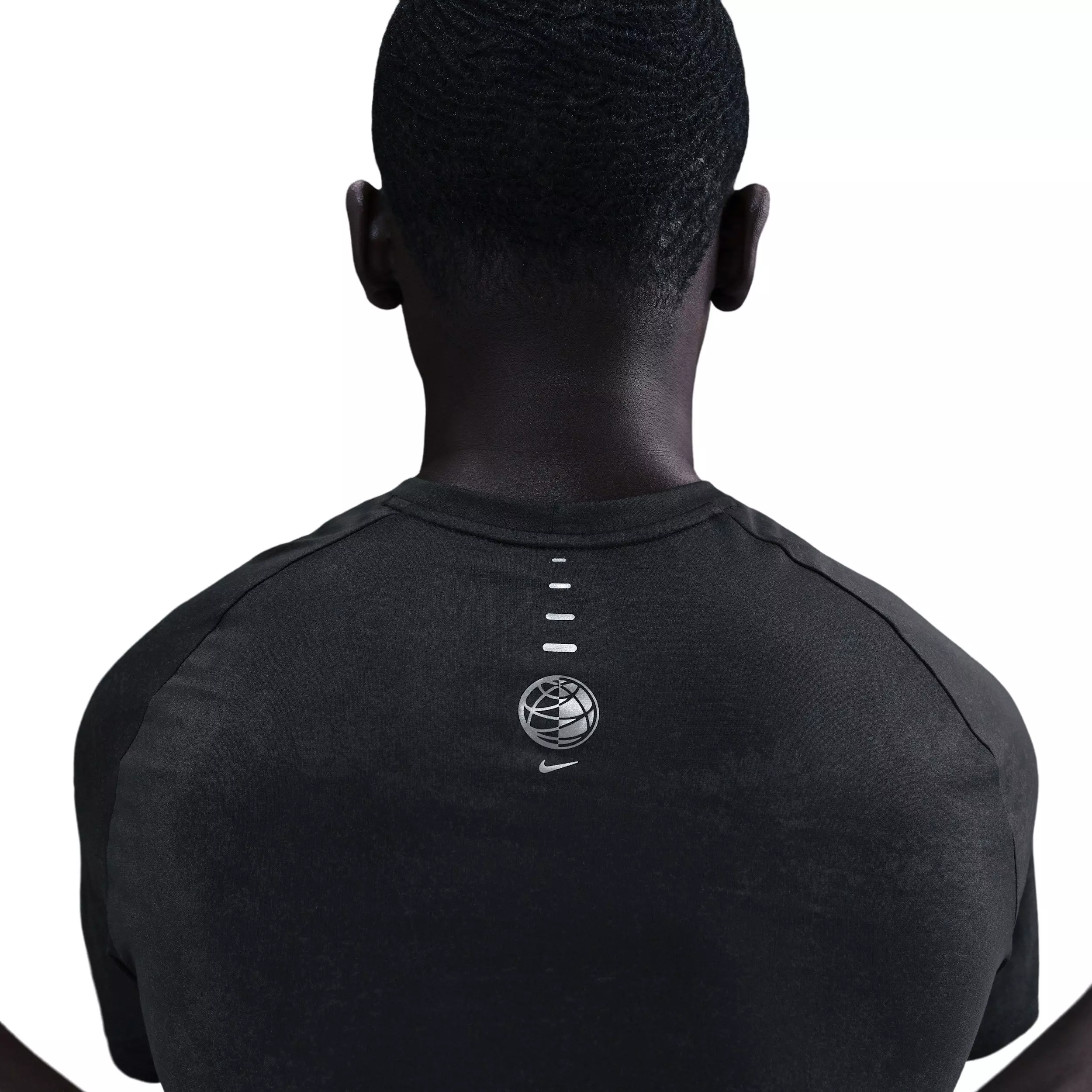 Nike Men's Stride Dri-FIT ADV SS Running Top with Reflective Design Accents - BLACK