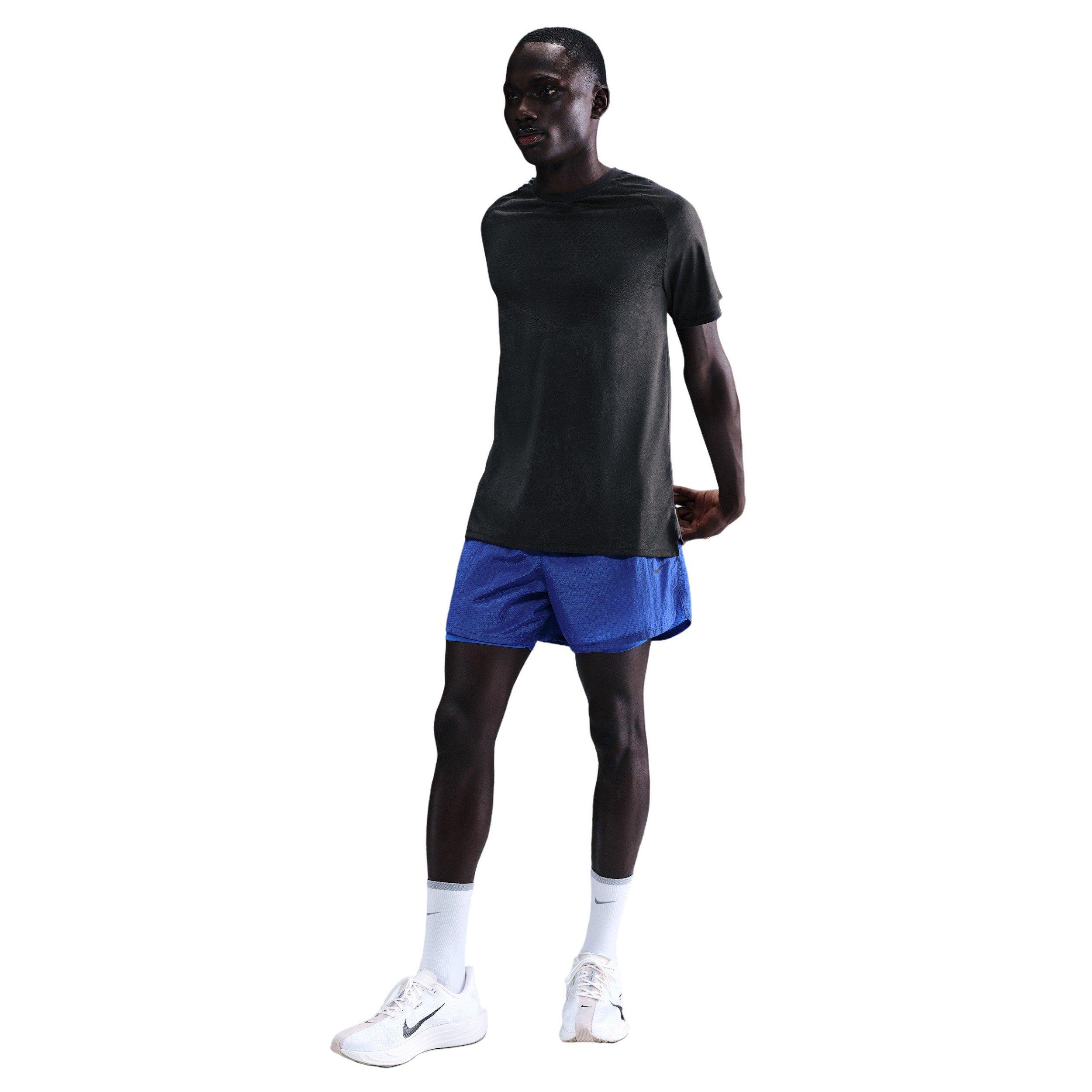 Nike Men's Stride Dri-FIT ADV SS Running Top with Reflective Design Accents - BLACK Thumbnail View 4