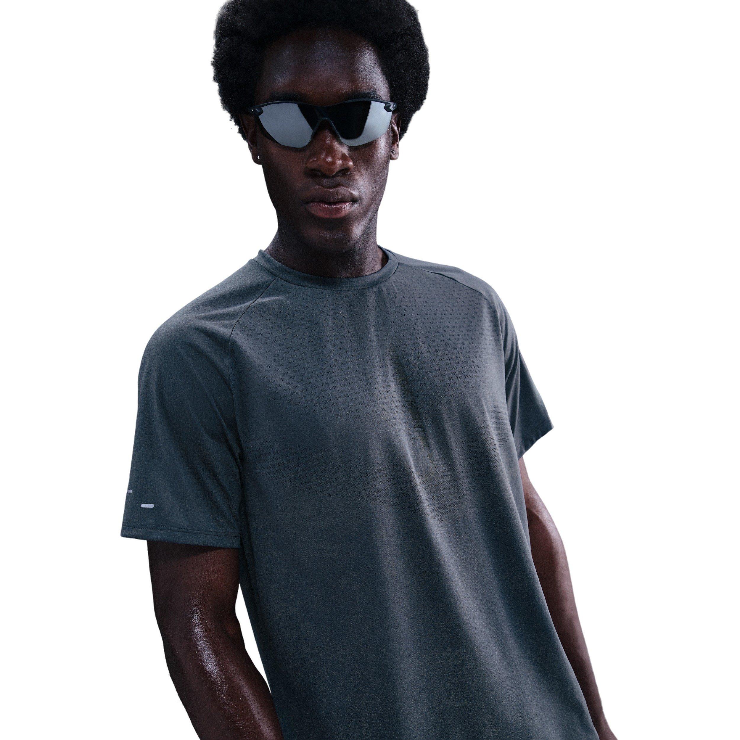 Nike Men's Stride Dri-FIT ADV SS Running Top with Reflective Design Accents - BLUE Thumbnail View 1