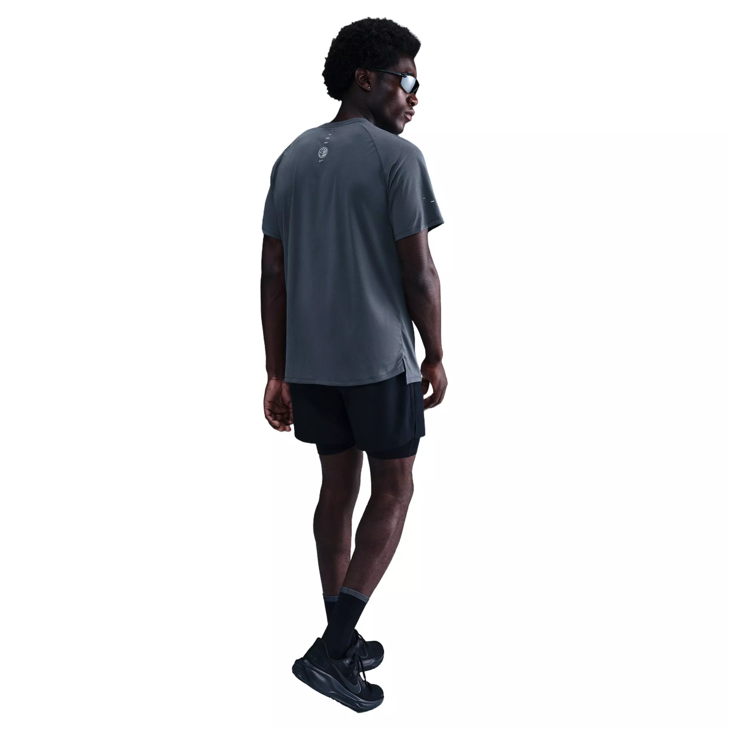 Nike Men's Stride Dri-FIT ADV SS Running Top with Reflective Design Accents - BLUE