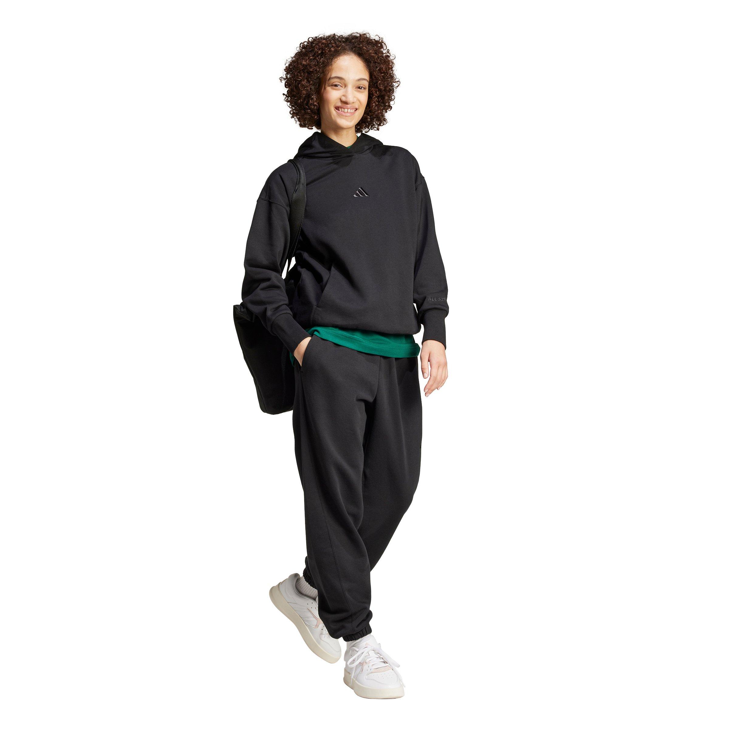 adidas Women's ALL SZN Fleece Loose Joggers - Black - BLACK Thumbnail View 5