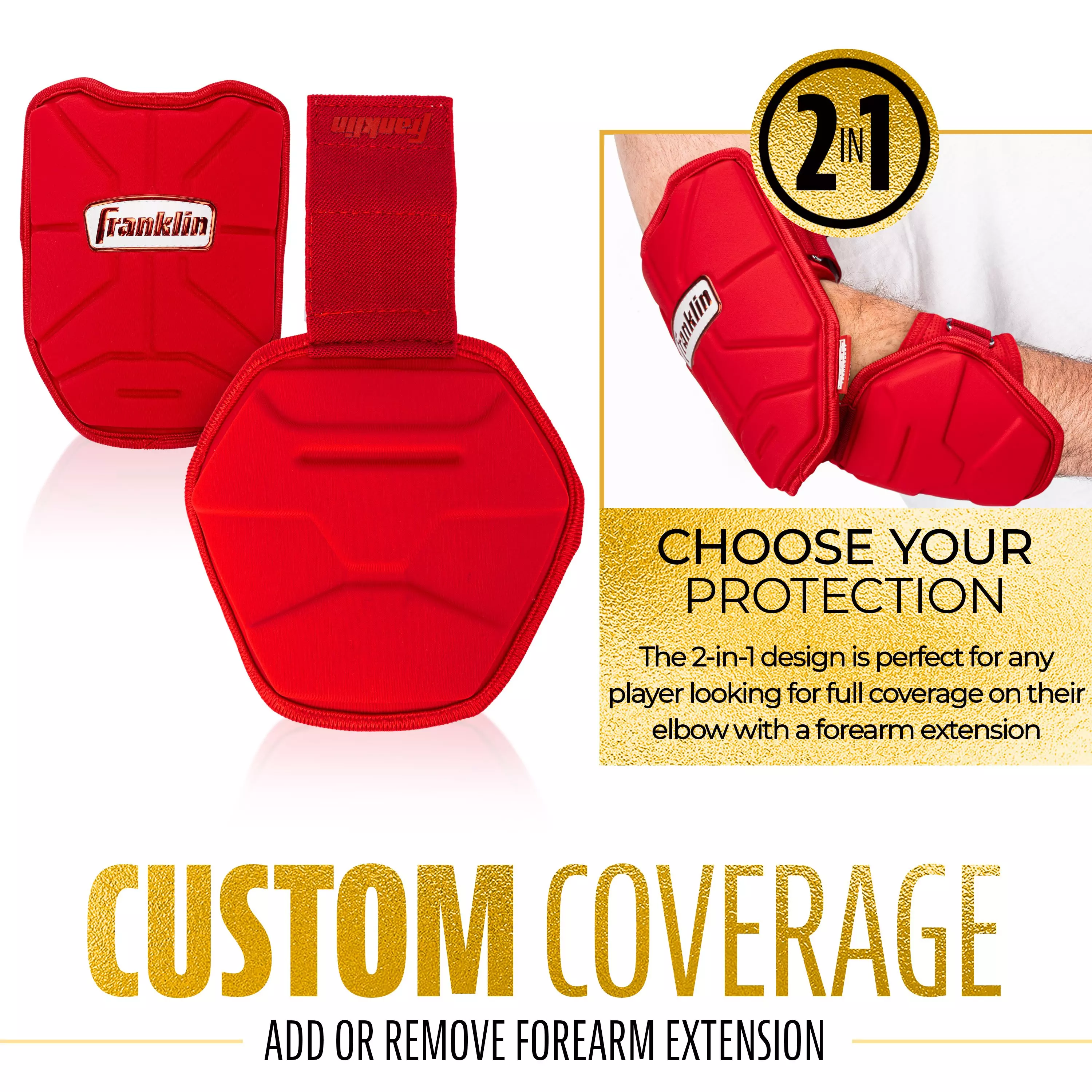 Franklin Sports Adult PRT Protective Elbow Guard - Red - RED