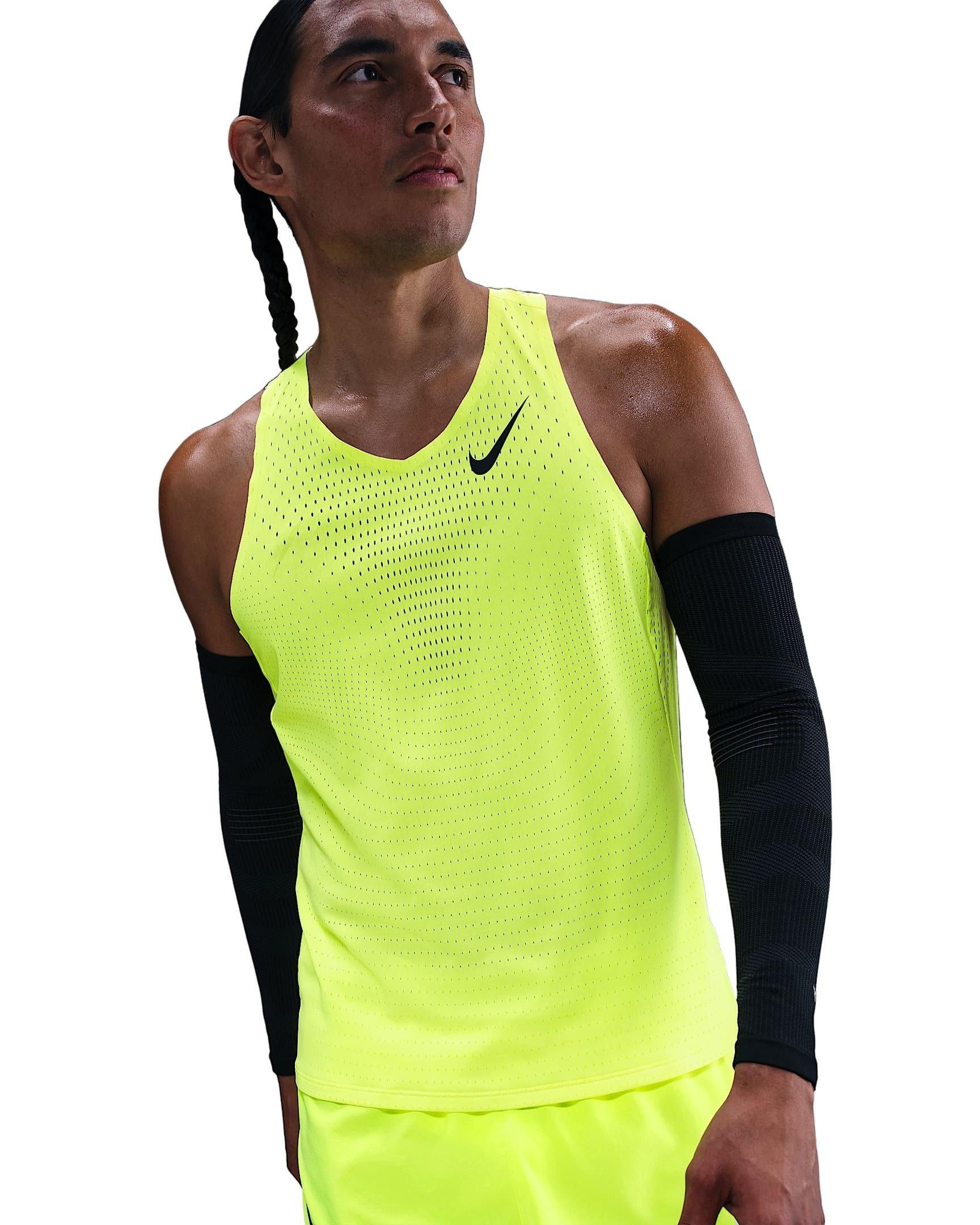 Nike Men's AeroSwift Dri-FIT ADV Running Vest - Volt - VOLT Thumbnail View 1