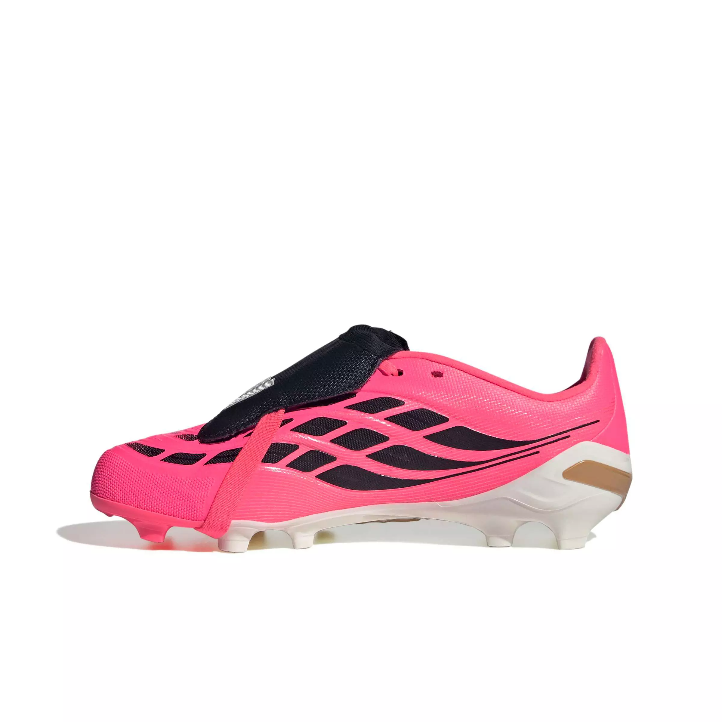 adidas Predator League Fold-Over Tongue FG "Solar/Chrome/Black" Grade School Kids' Soccer Cleat - SOLAR/CHROME/BLACK