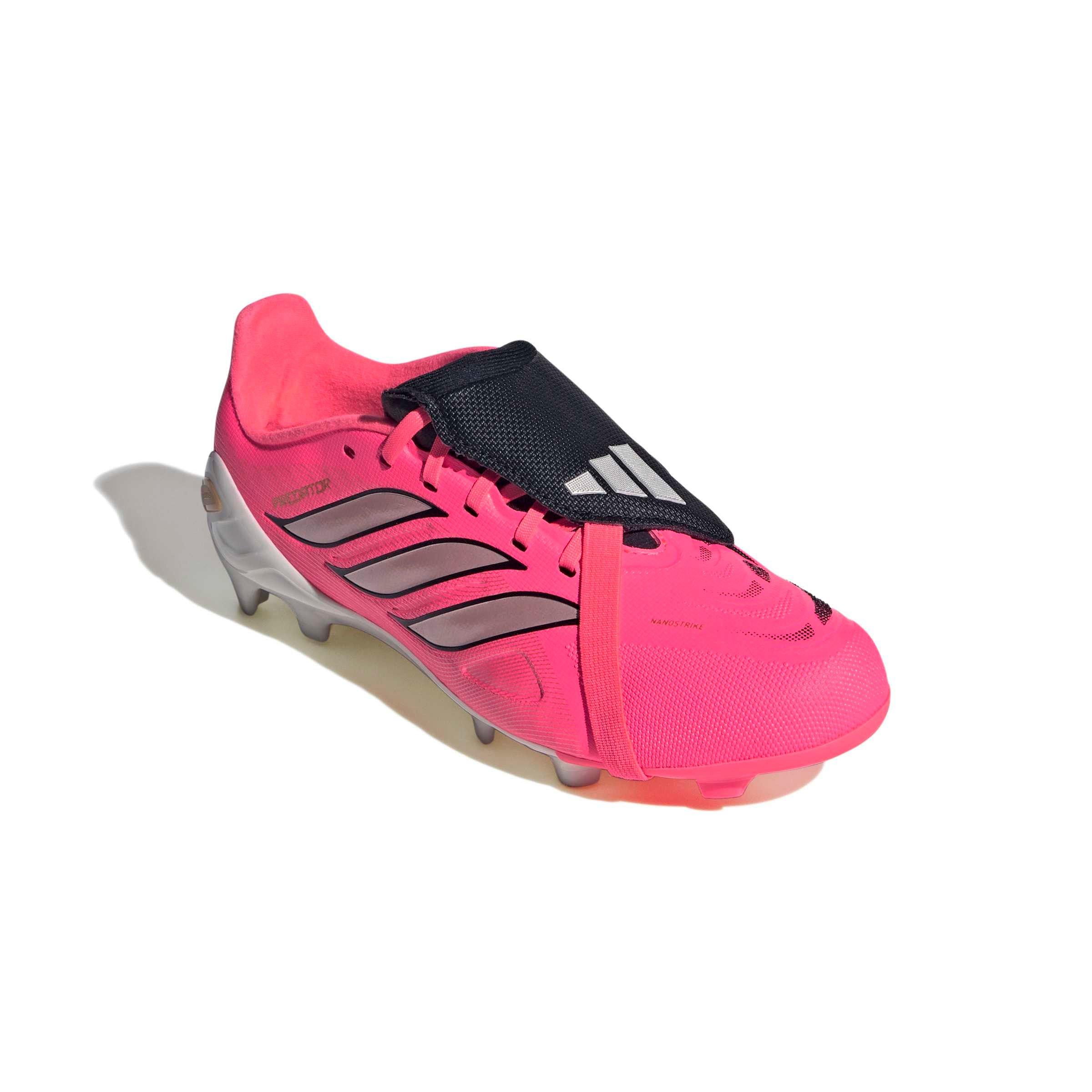 adidas Predator League Fold-Over Tongue FG "Solar/Chrome/Black" Grade School Kids' Soccer Cleat - SOLAR/CHROME/BLACK