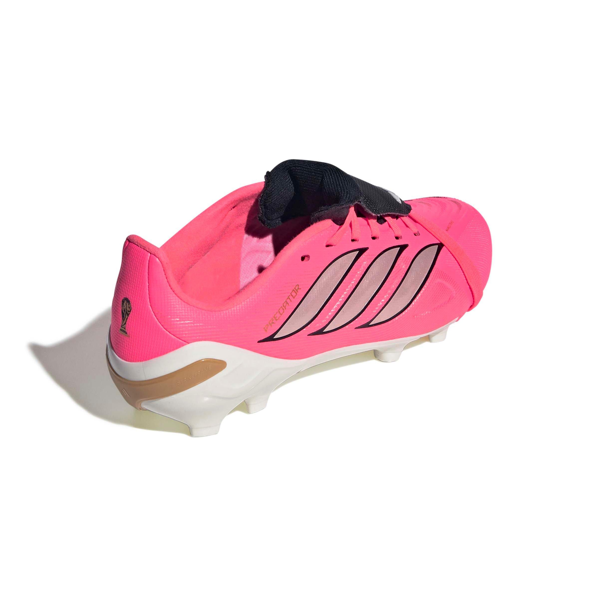 adidas Predator League Fold-Over Tongue FG "Solar/Chrome/Black" Grade School Kids' Soccer Cleat - SOLAR/CHROME/BLACK