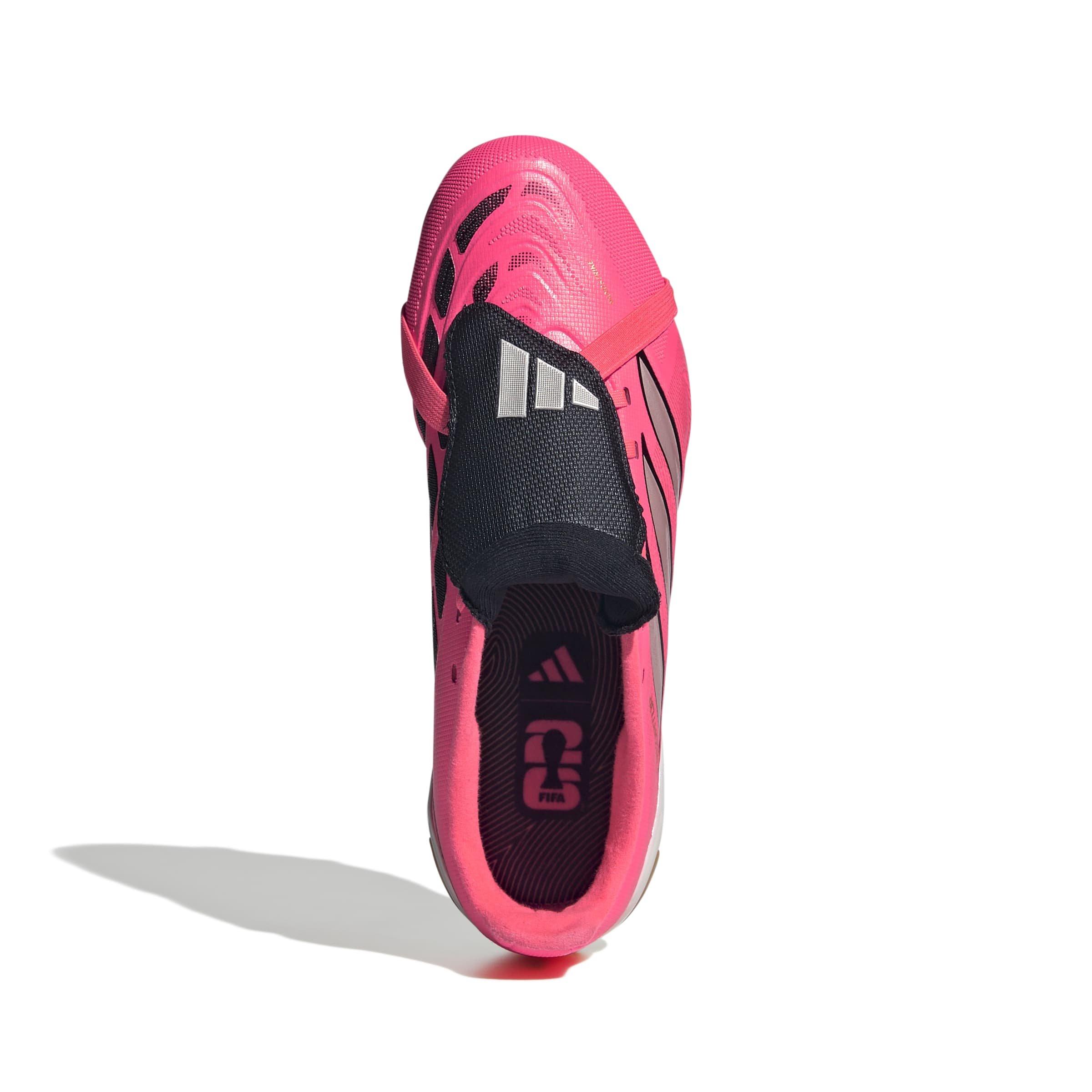 adidas Predator League Fold-Over Tongue FG "Solar/Chrome/Black" Grade School Kids' Soccer Cleat - SOLAR/CHROME/BLACK
