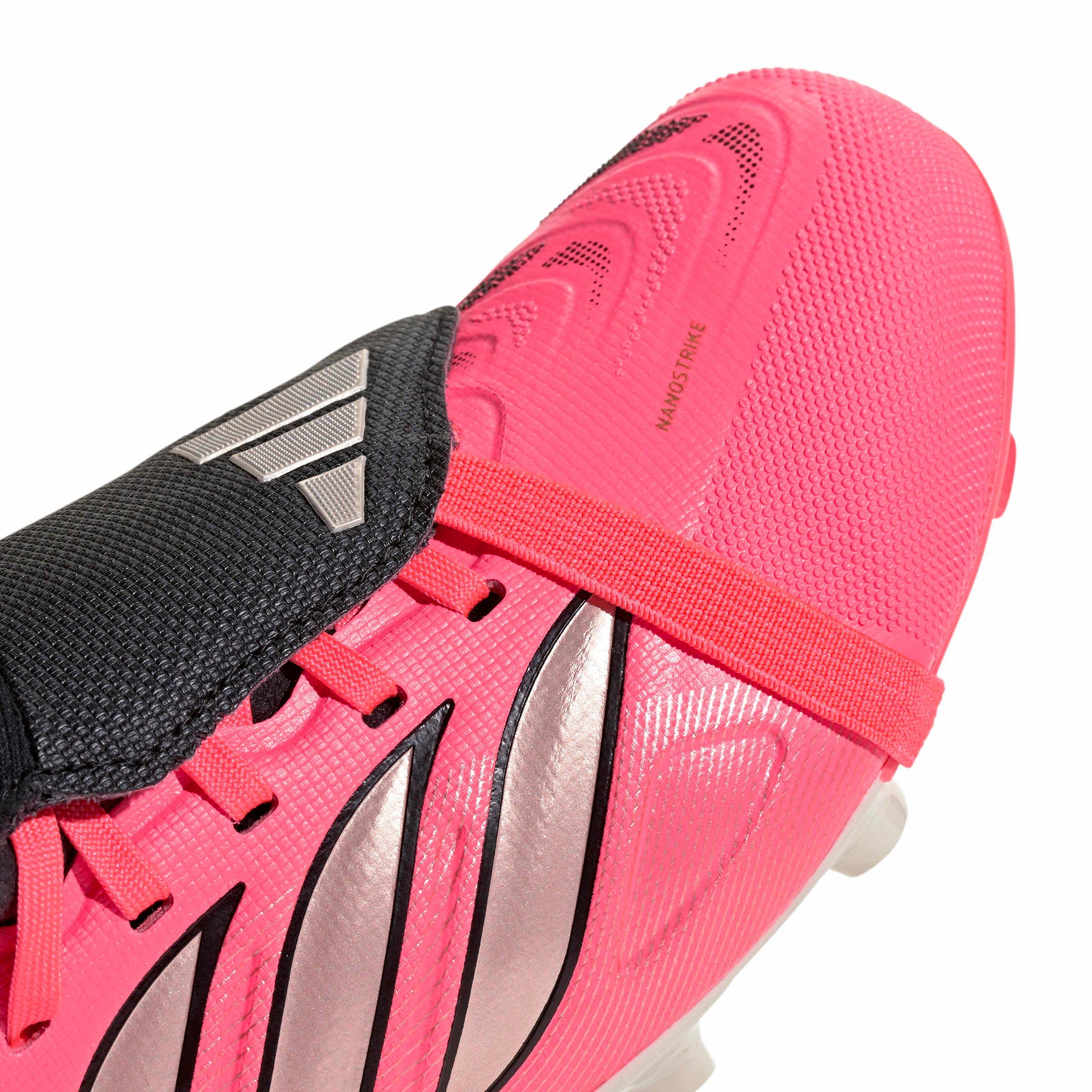 adidas Predator League Fold-Over Tongue FG "Solar/Chrome/Black" Grade School Kids' Soccer Cleat - SOLAR/CHROME/BLACK