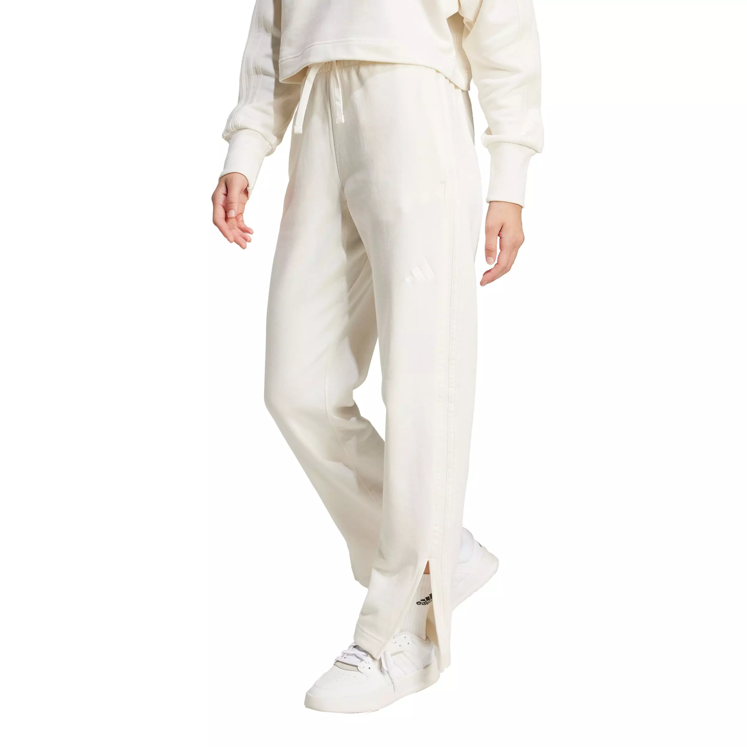 adidas Women's ALL SZN French Terry 3-Stripes Straight Leg Joggers - White - WHITE