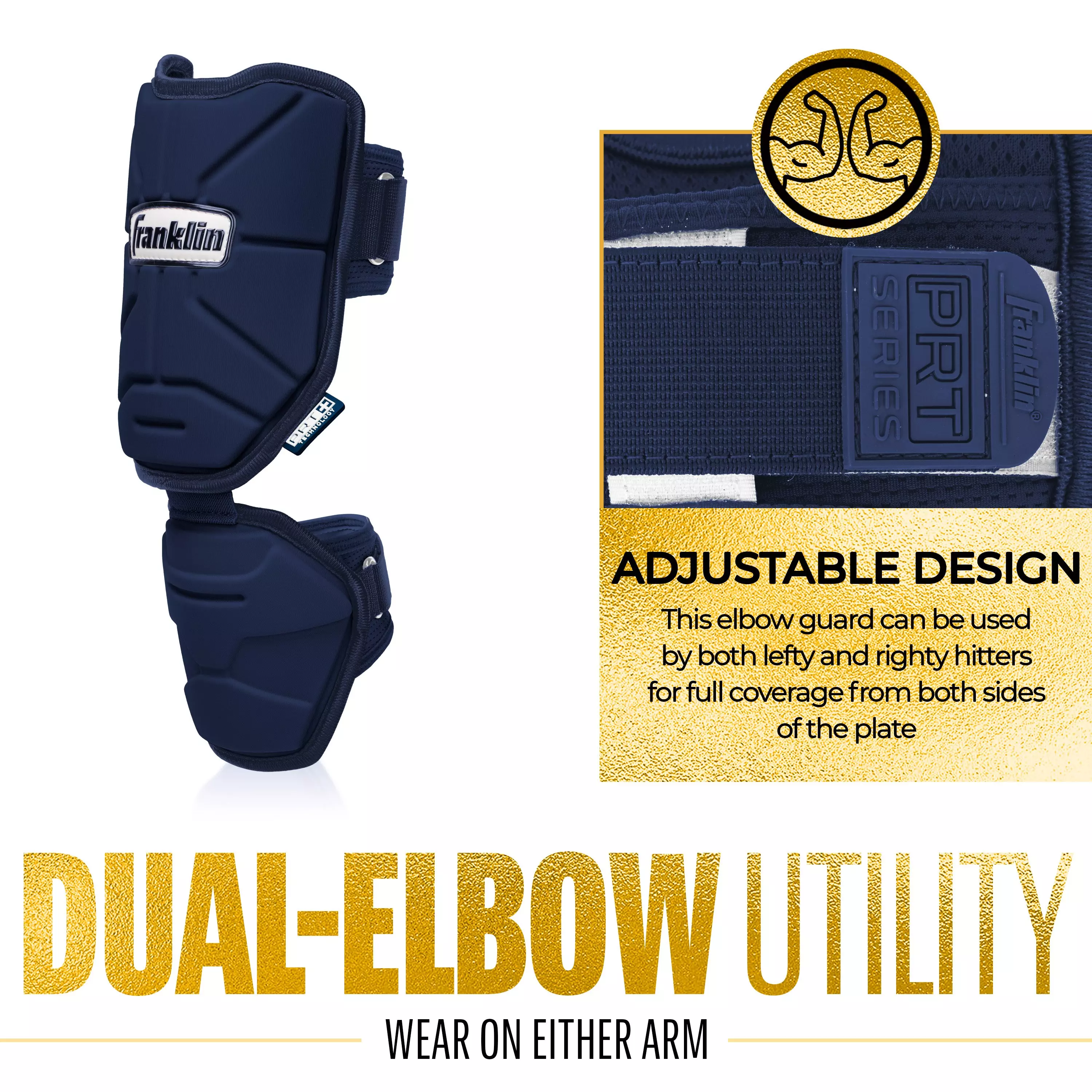 Franklin Sports Adult PRT Protective Elbow Guard - Navy - NAVY