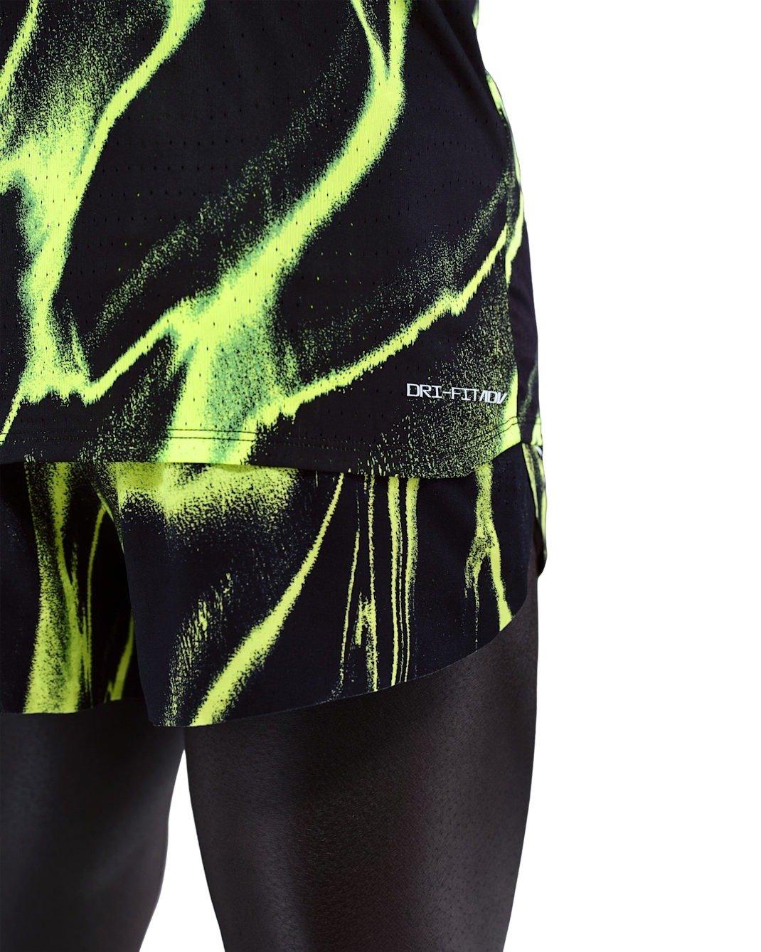 Nike Men's AeroSwift Dri-FIT ADV Running Singlet - Green/Black - VOLT Thumbnail View 4