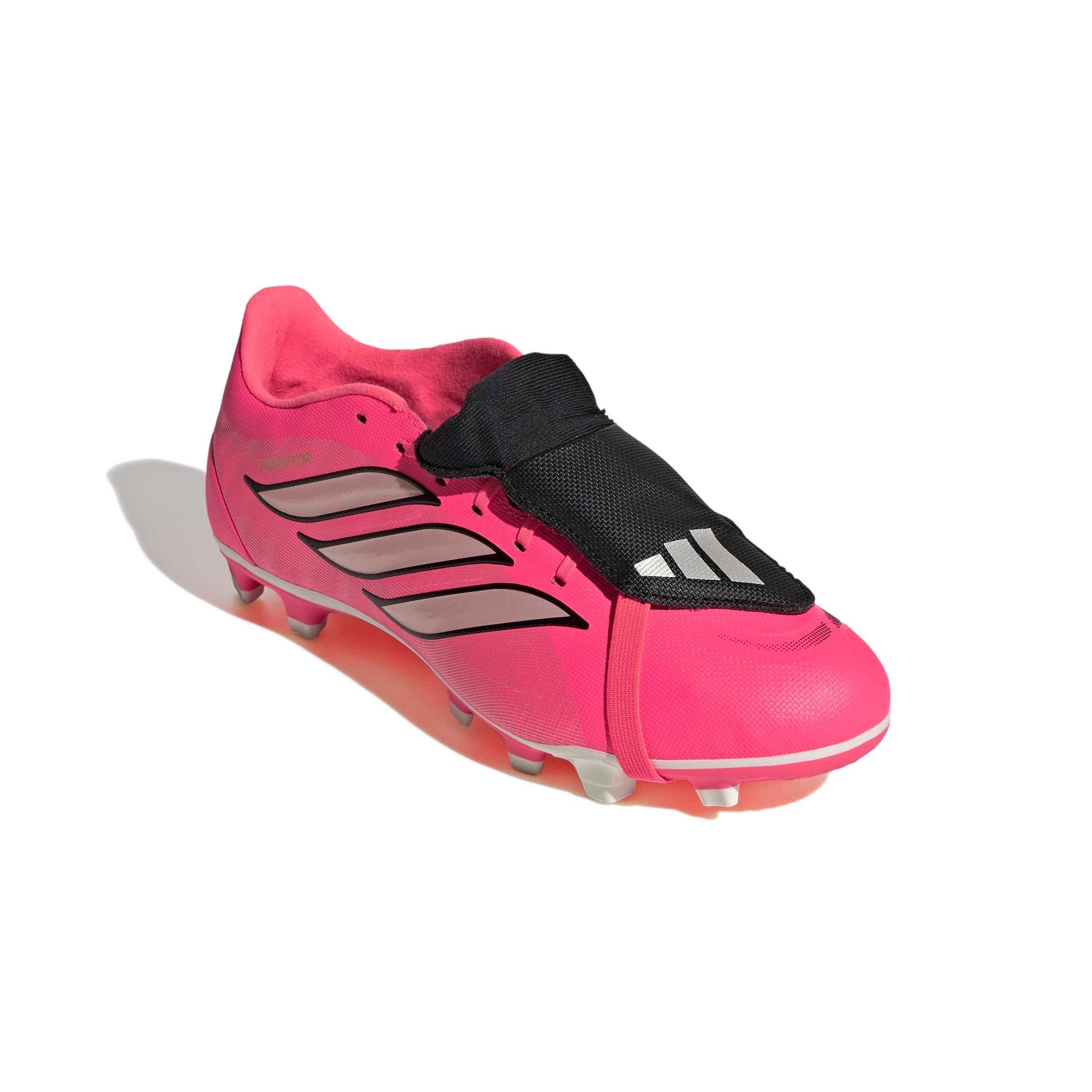 adidas Predator Club Fold-Over Tongue MG "Solar Turbo/Thermal Chrome/Core Black" Men's Soccer Cleat - SOLAR/CHROME/BLACK