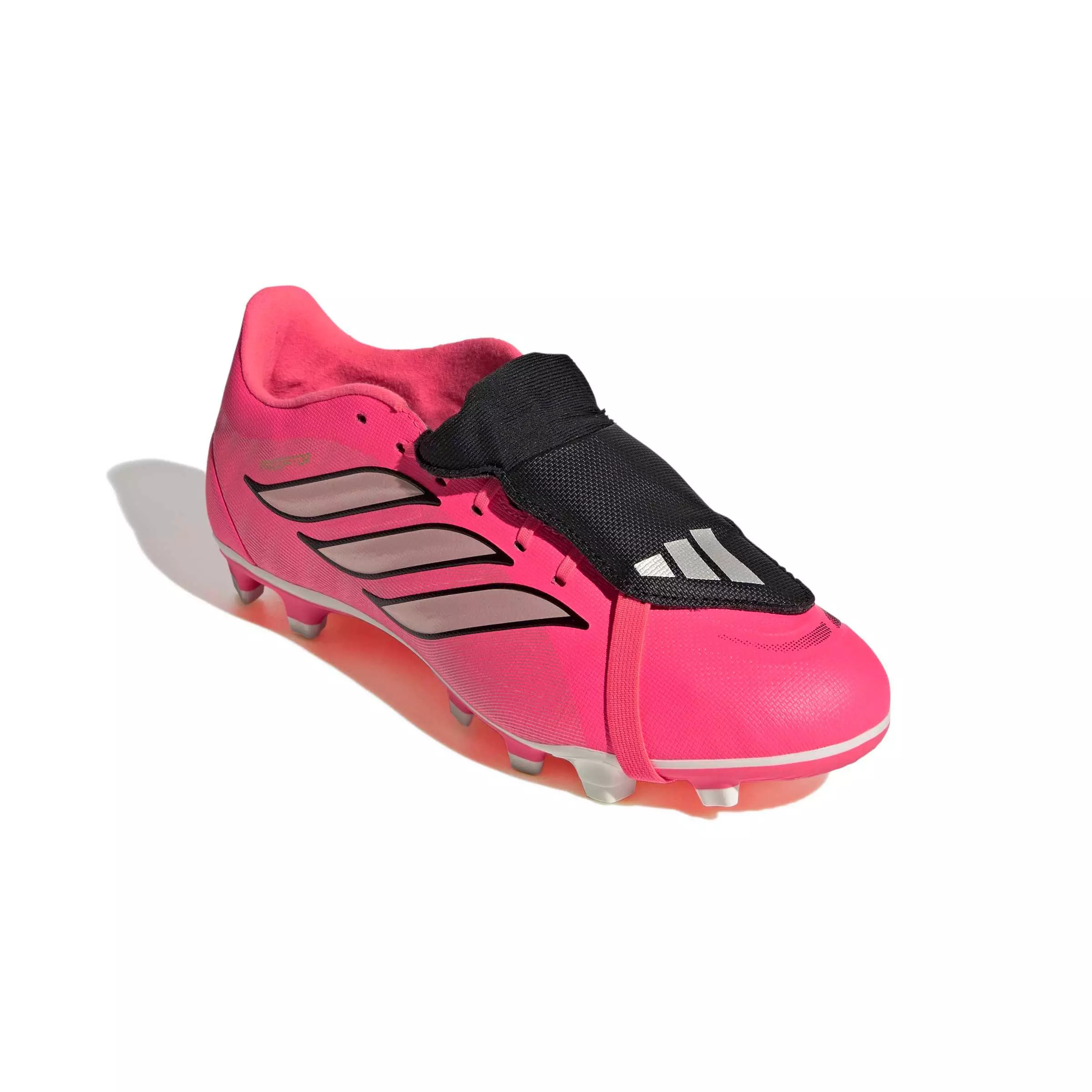 adidas Predator Club Fold-Over Tongue MG "Solar Turbo/Thermal Chrome/Core Black" Men's Soccer Cleat - SOLAR/CHROME/BLACK