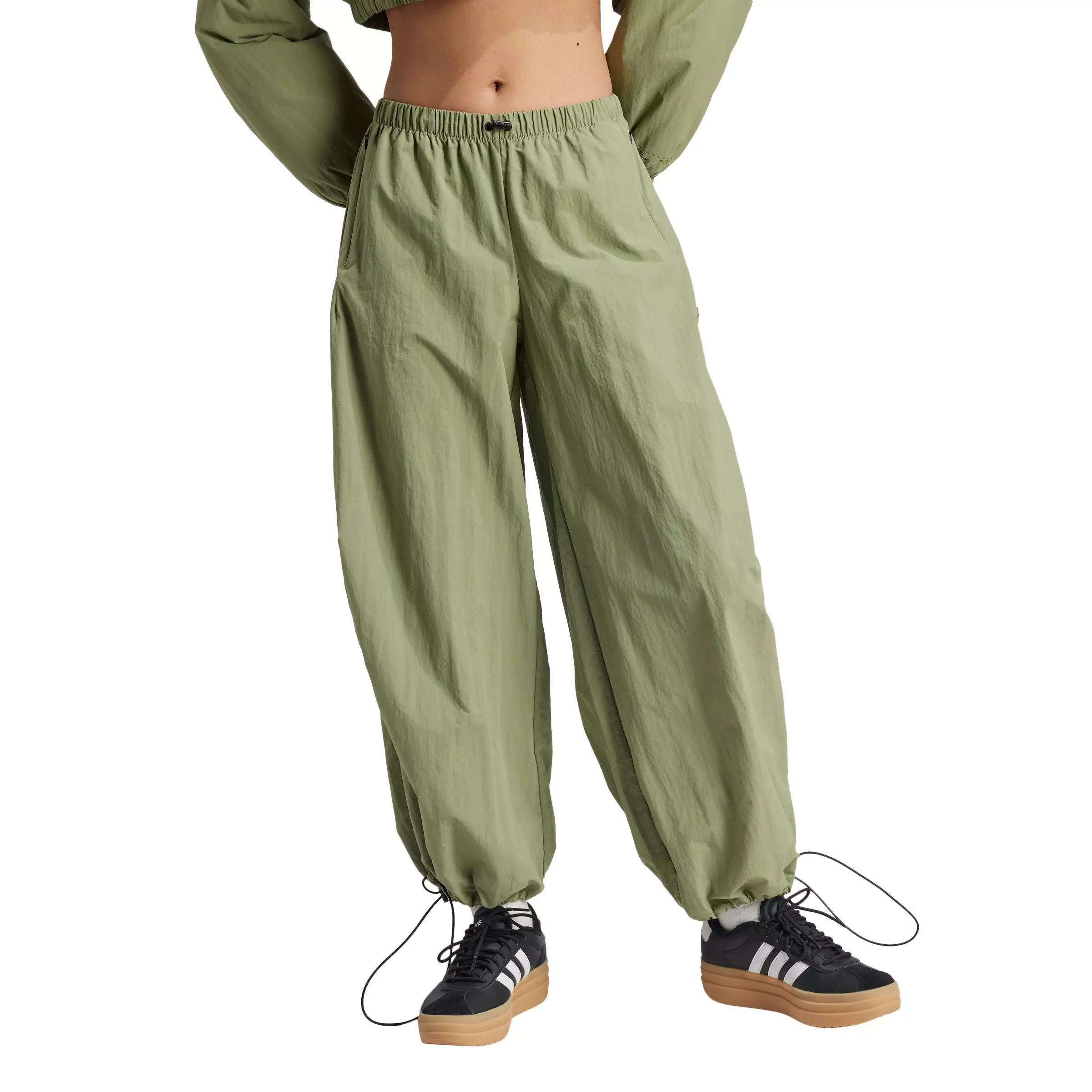 adidas Women's City Escape Woven Parachute Tracksuit Bottoms - Green - GREEN