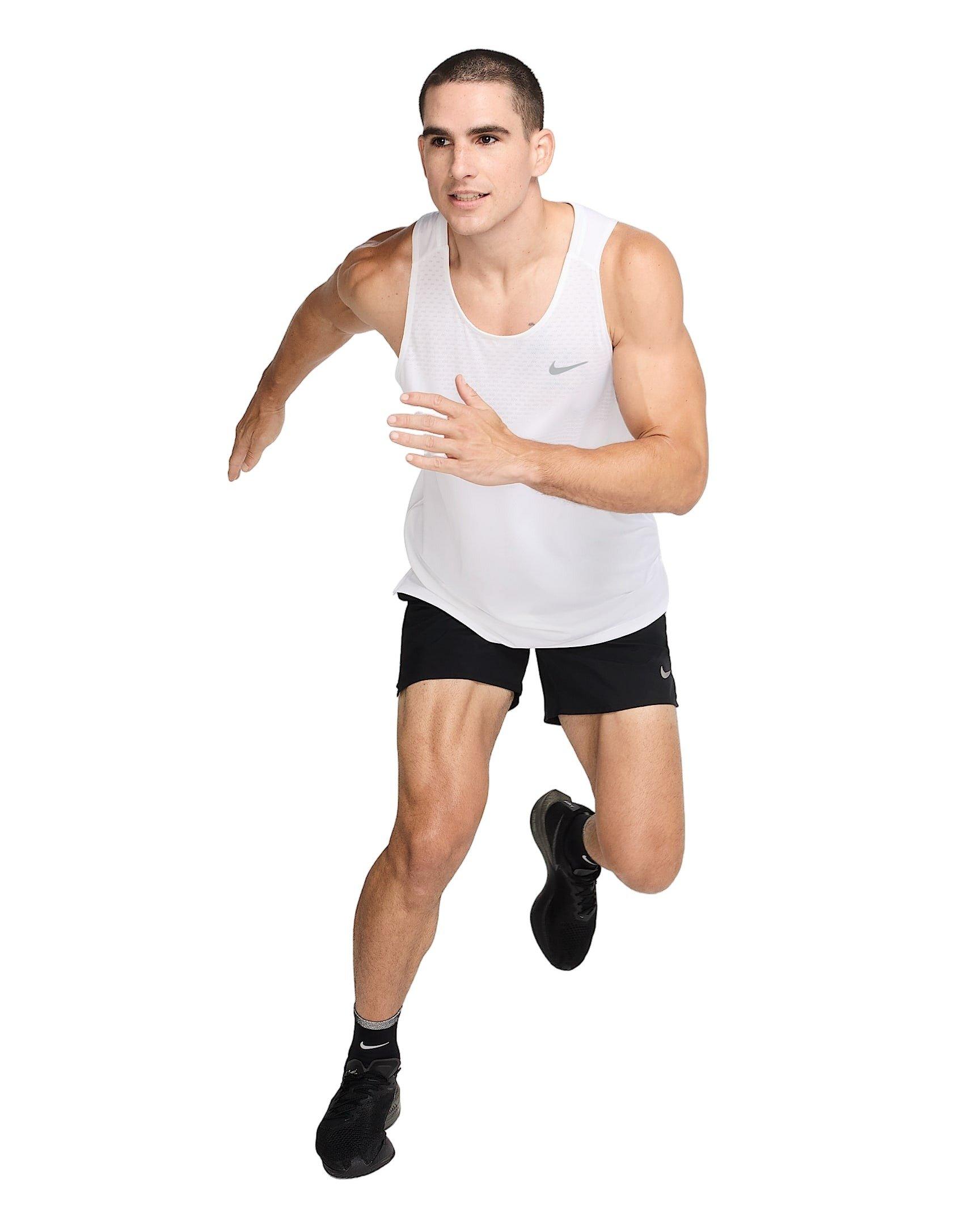 Nike Men's Stride ADV Dri-FIT Running Tank Top - WHITE Thumbnail View 6