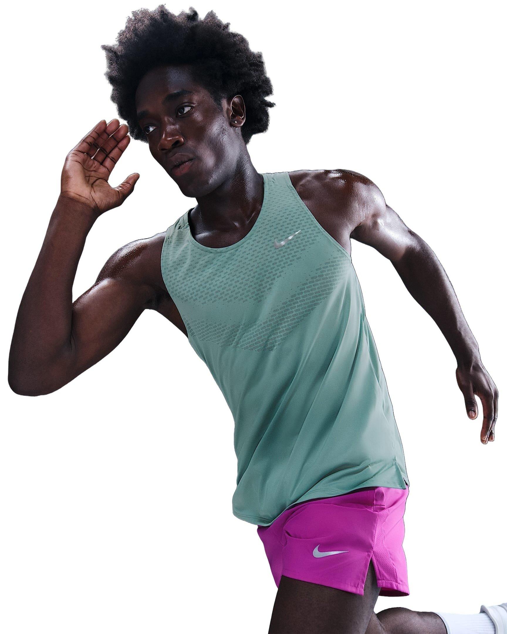 Nike Men's Stride ADV Dri-FIT Running Tank Top - GREEN Thumbnail View 3