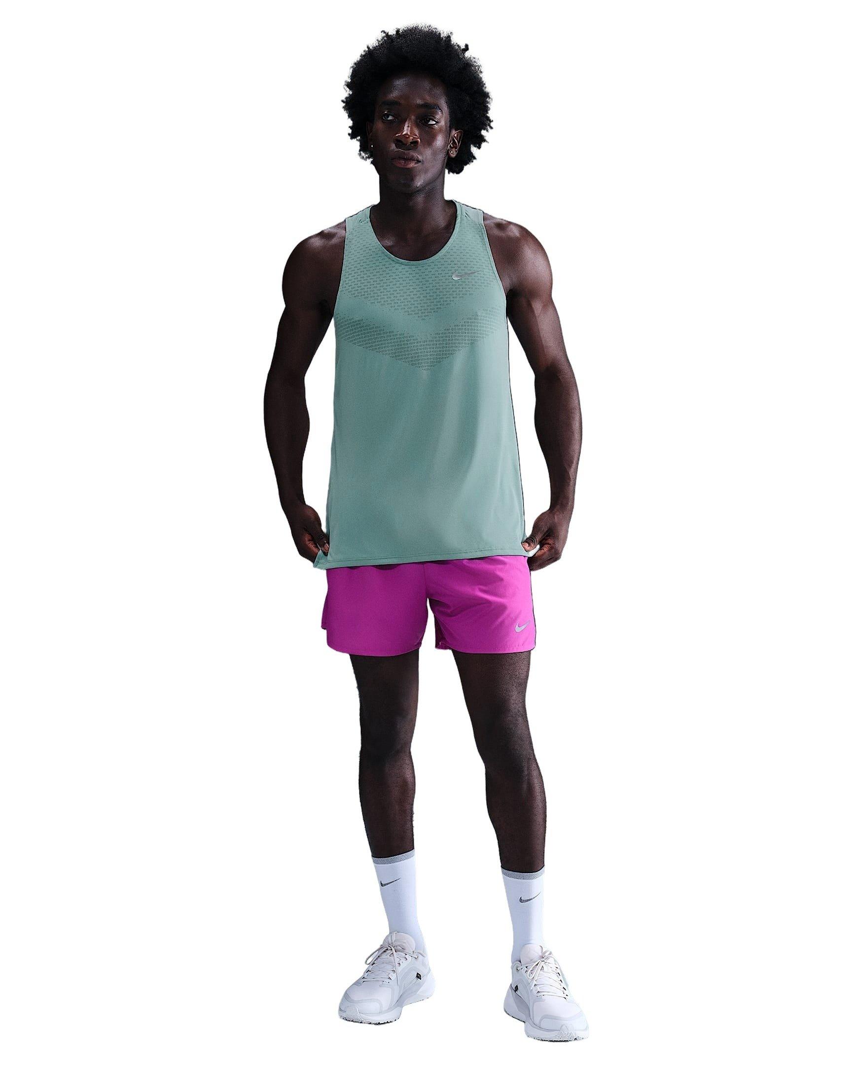 Nike Men's Stride ADV Dri-FIT Running Tank Top - GREEN Thumbnail View 4