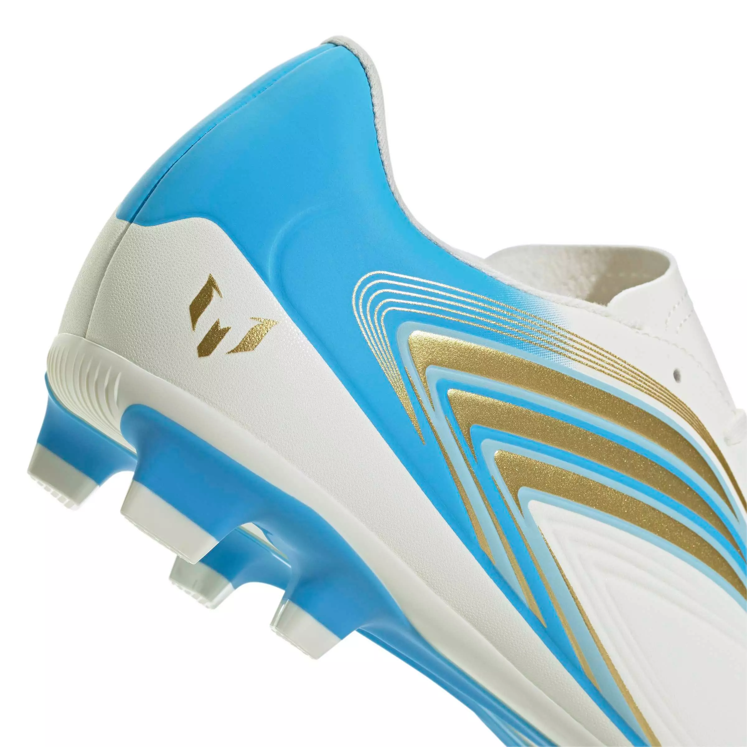 adidas F50 Messi Club MG "Ivory/Semi Blue Burst/Icey Blue" Men's Soccer Cleat - IVORY/BLUE/BLUE