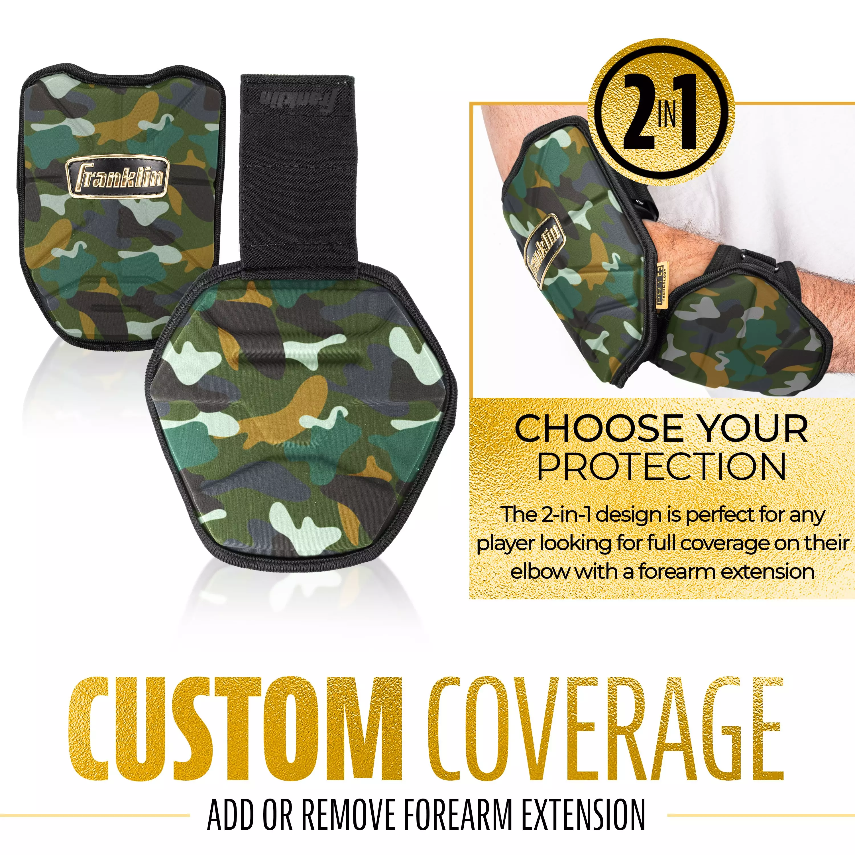 Franklin Sports Adult PRT Protective Elbow Guard - Camouflage - CAMOUFLAGE